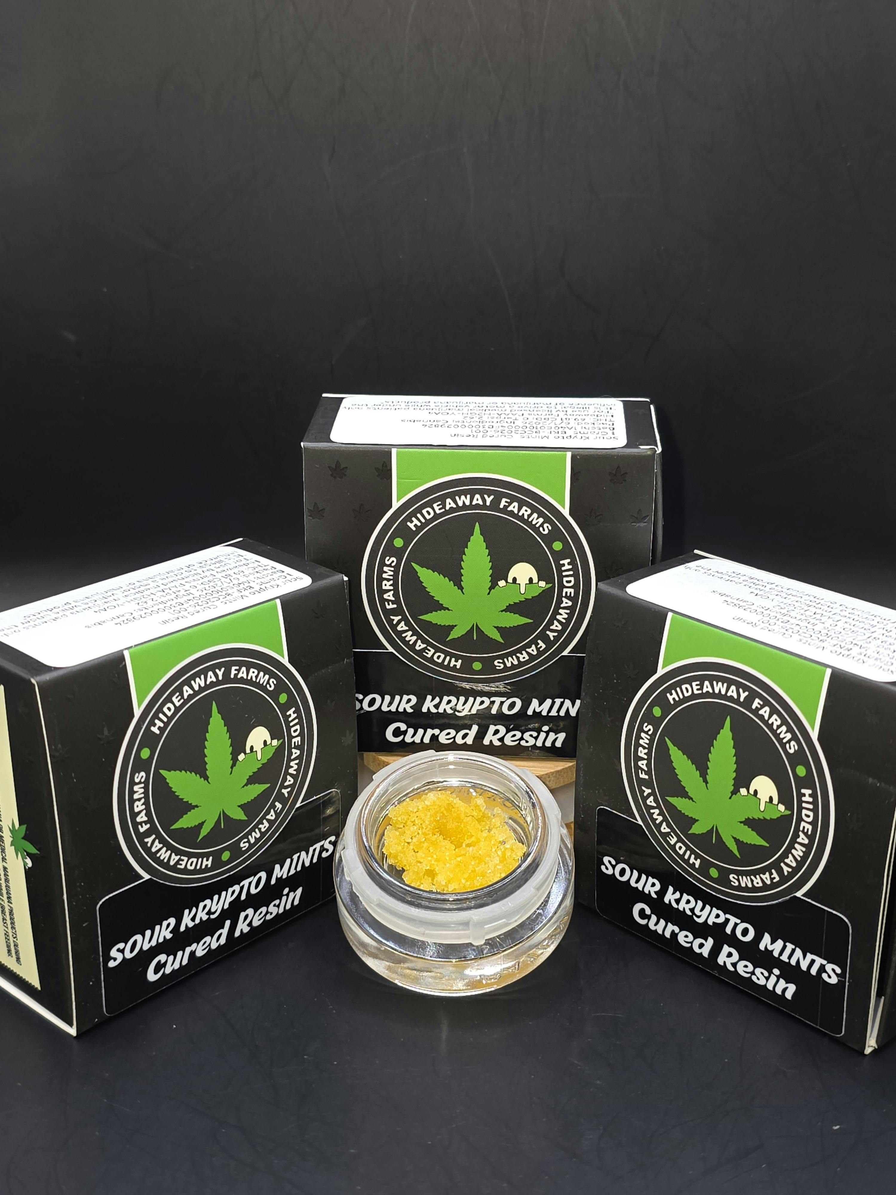 Hideaway Farms | Sour Krypto Mints | THC: 69.81% TERPS: 2.62% | 1G Live Resin (Tax Included)