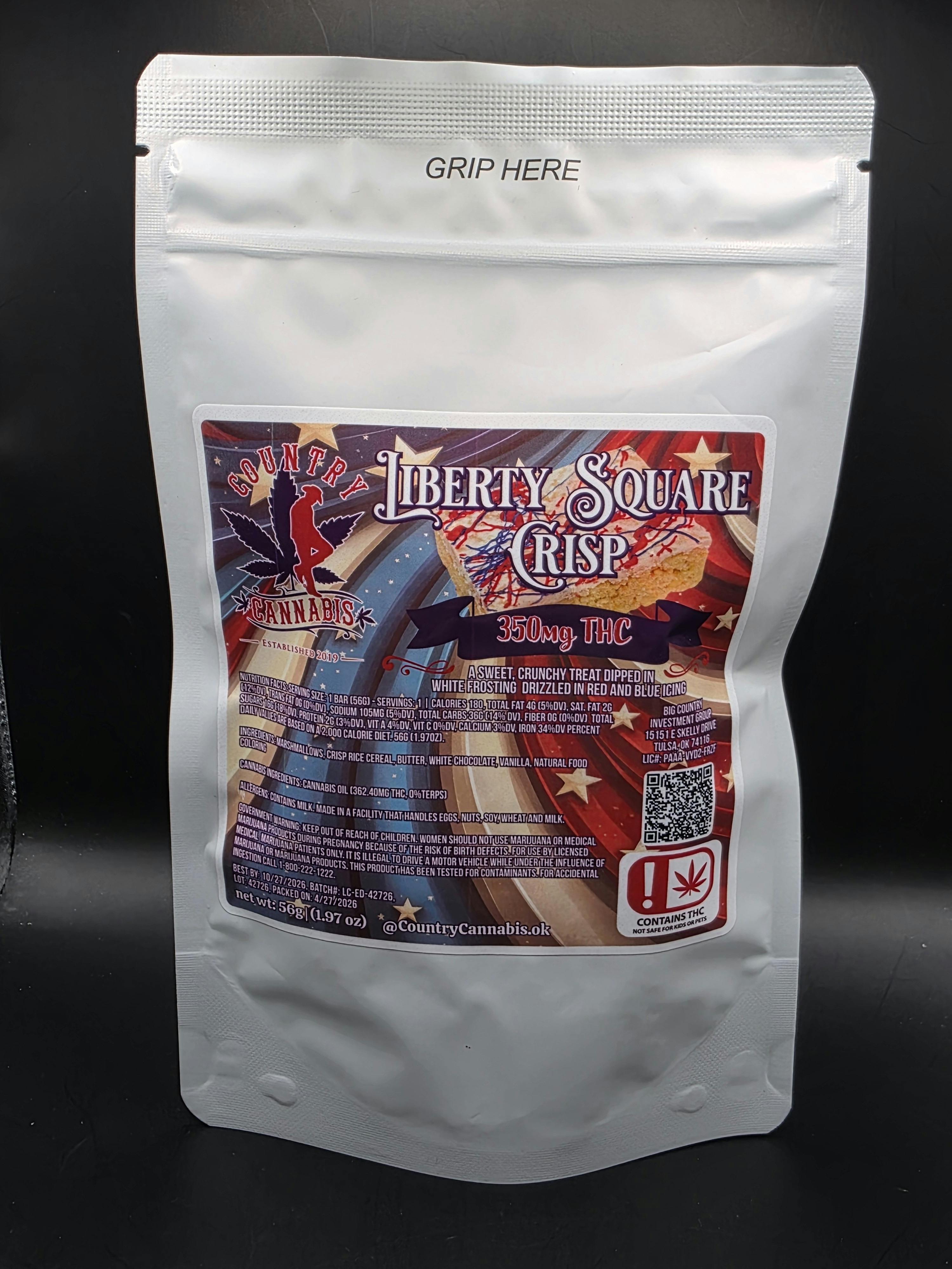 Liberty Square Crisp | Crispy Treat Baked Good | 350mg
