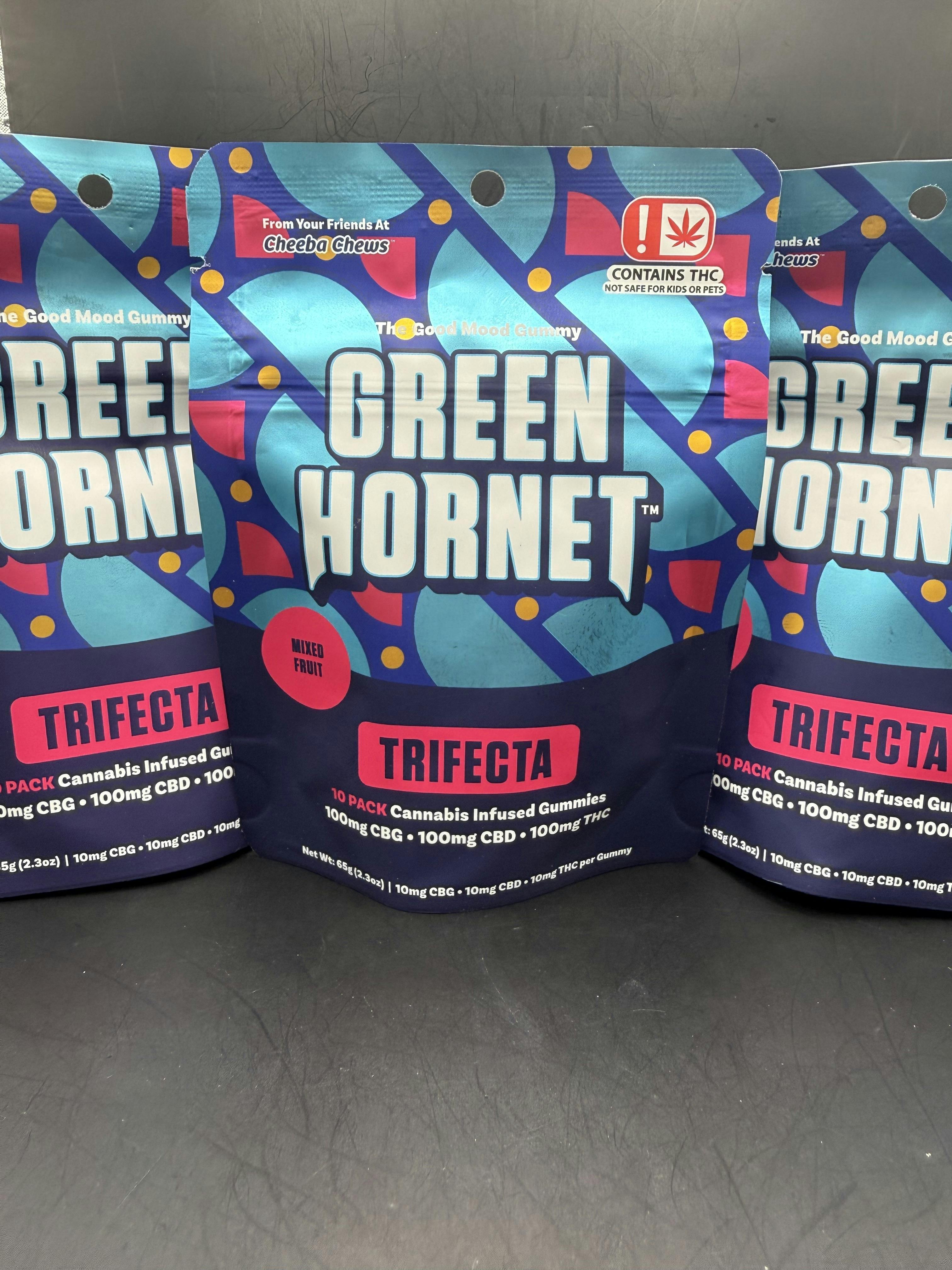 Green Hornet | Mixed Fruit Trifecta 1:1:1 Gummies | 100mg | 10ct | 10mg/ea