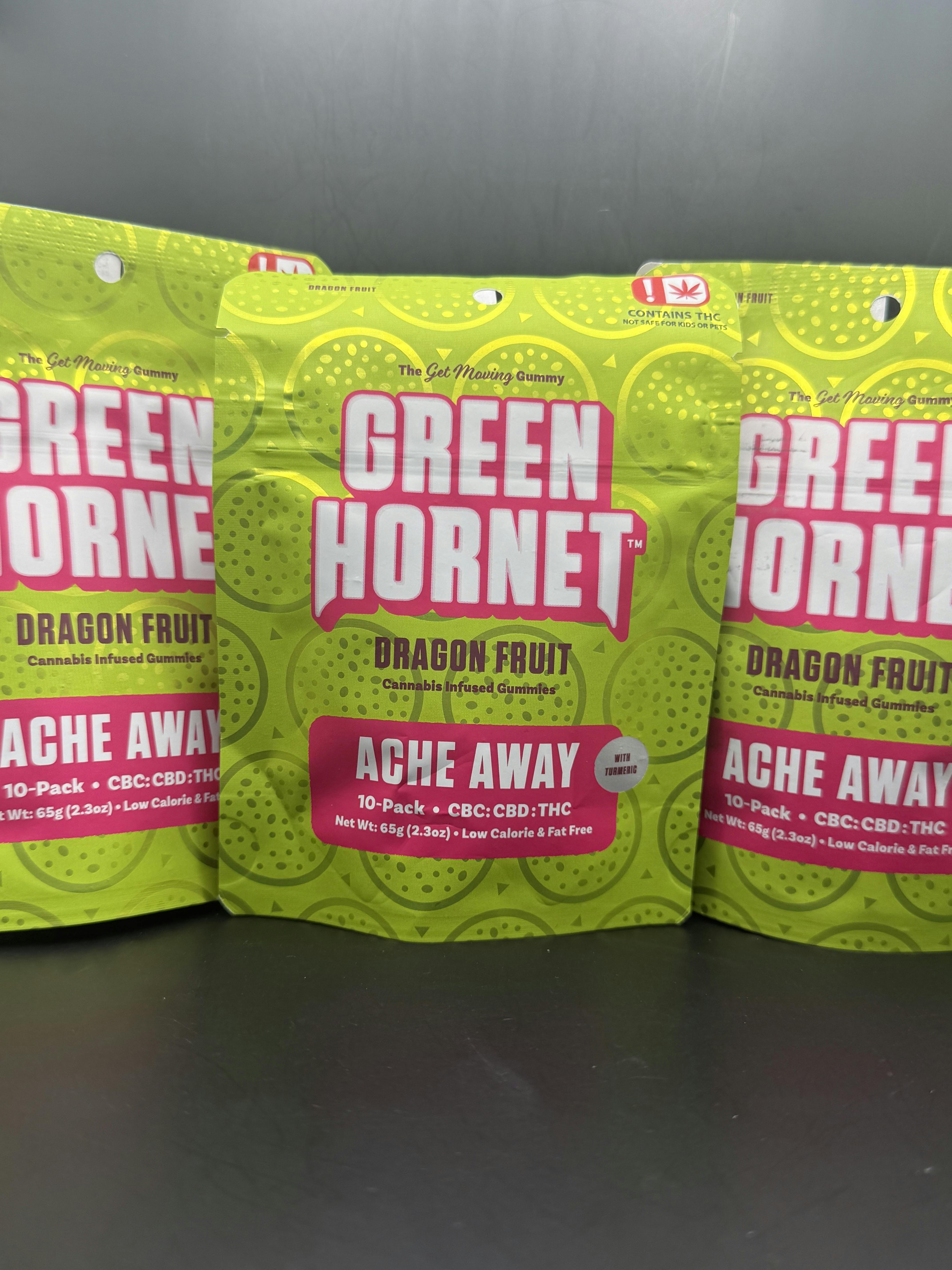 Green Hornet Gummies | Ache Away Dragon Fruit | 100MG CBC CBD THC 2:1:1 (Tax Included)