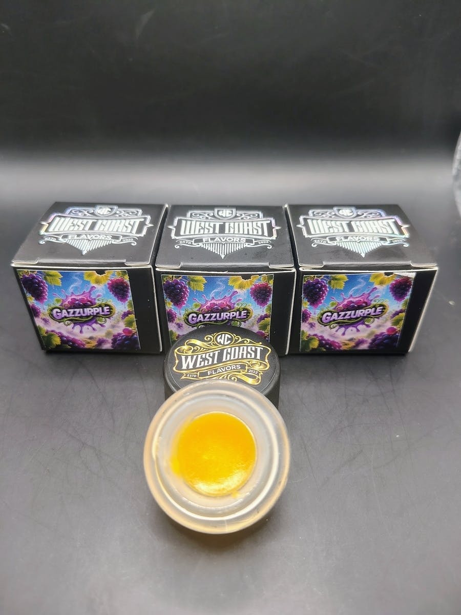 West Coast Flavors | Gazzurple | THC: 72.41% TERPS: 6.14% 1G Live Resin Badder