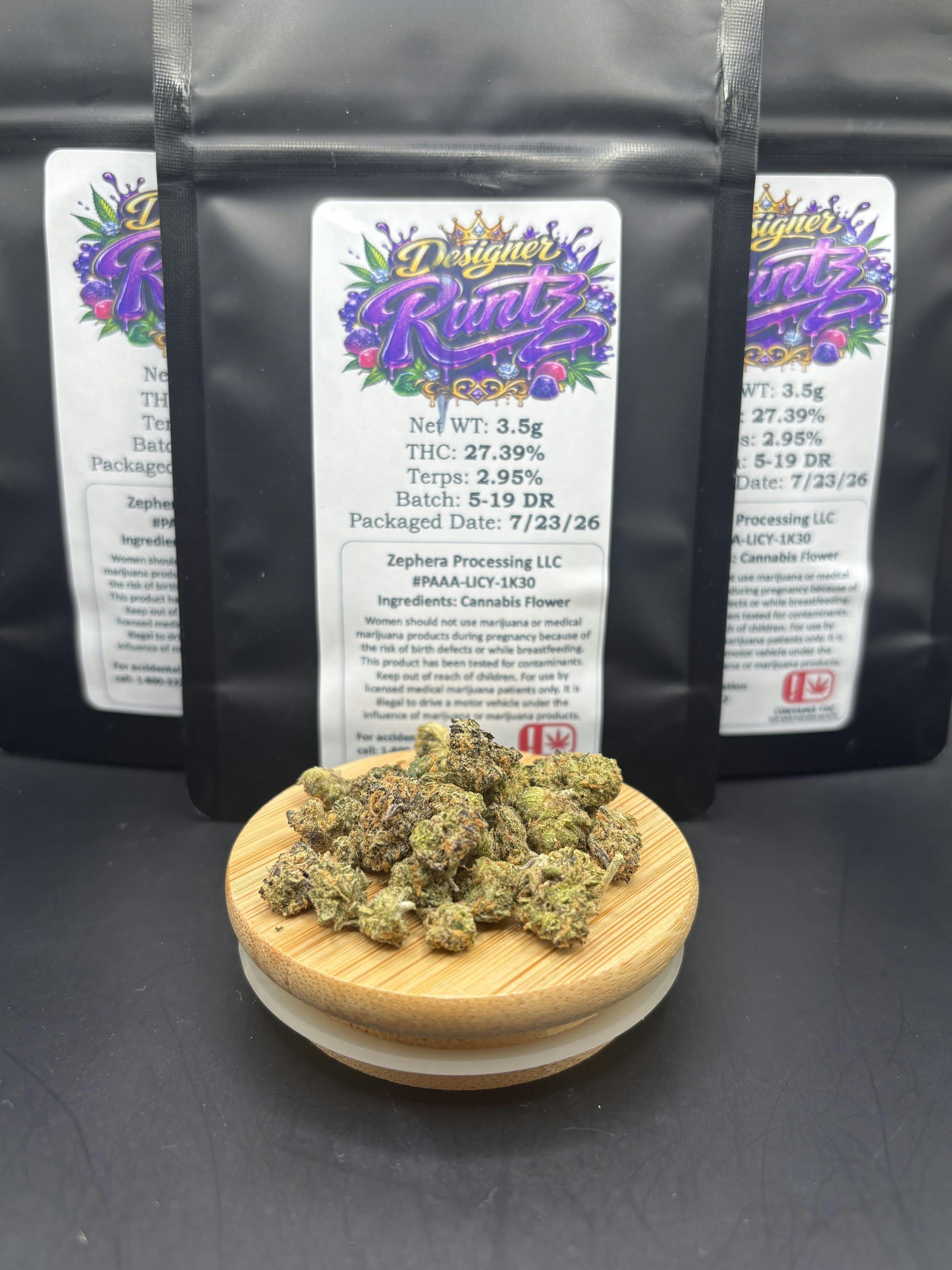 Zephera | Designer Runtz (PRE-PK 3.5g) | THC: 27.39% TERPS: 2.95% (Tax Included)