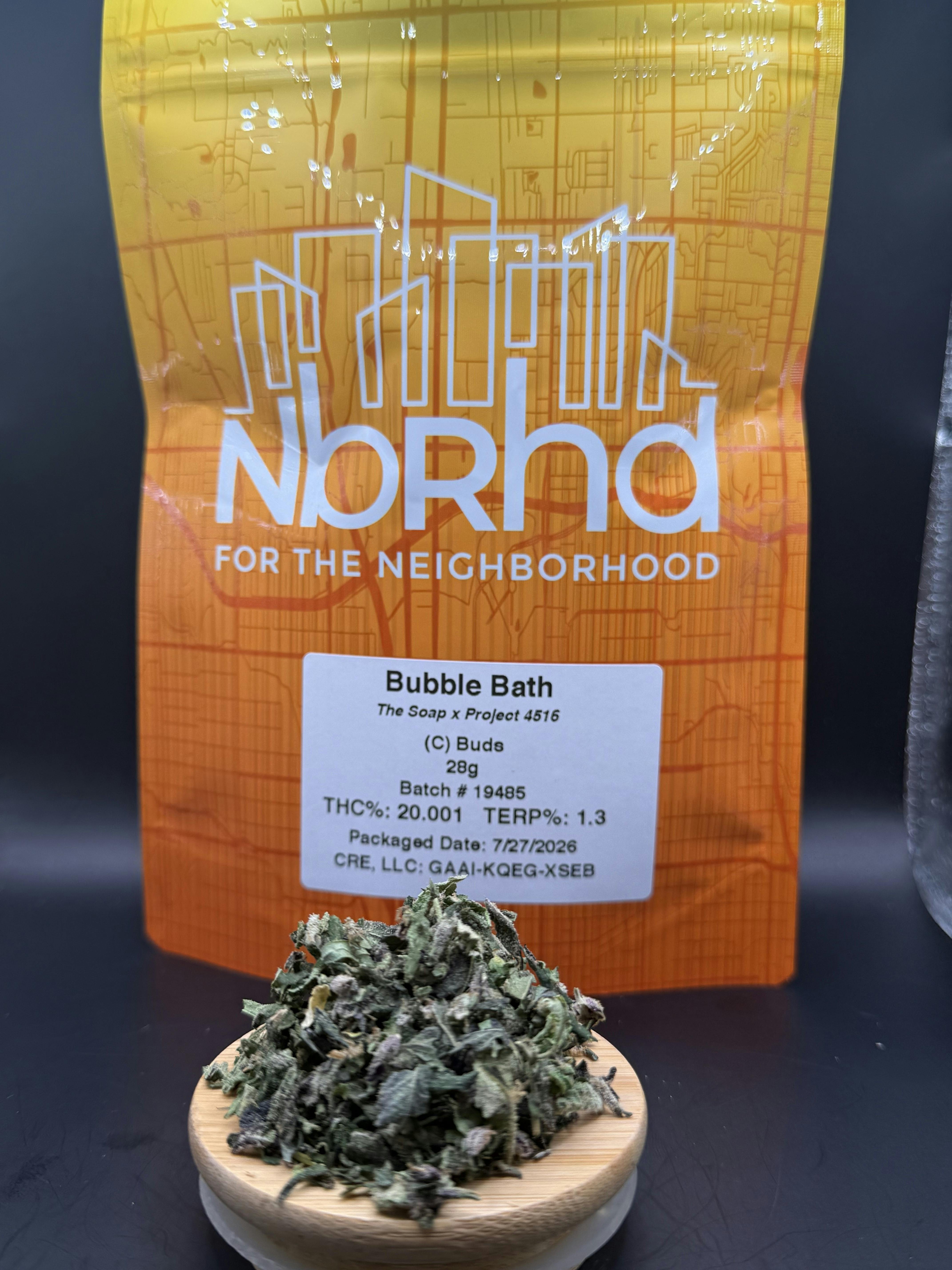 NBRHD | Bubble Bath (PRE-PK SHAKE OZ) | THC: 20% TERPS: 1.3% (Tax Included)