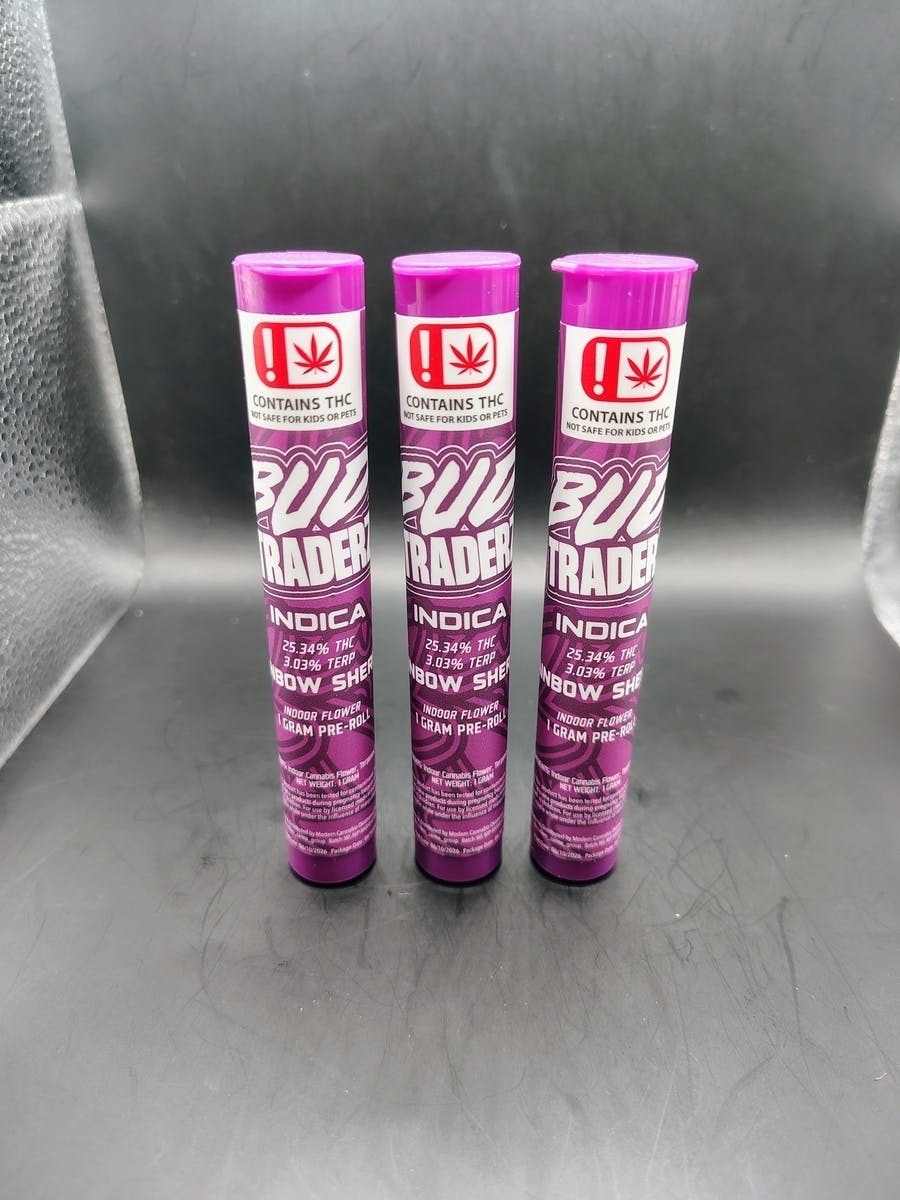 Bud Traderz | Rainbow Sherbet | THC: 25.34% TERPS: 3.03% | 1g Flower Pre-roll | $3 (Tax Included)