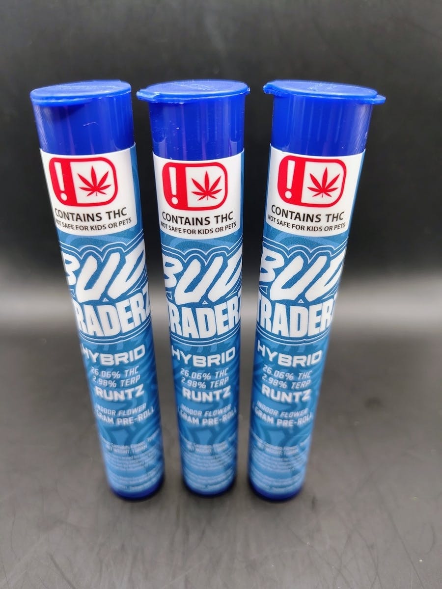 Bud Traderz | Runtz | THC: 26.06% TERPS: 2.98% | 1g Flower Pre-roll | $3 (Tax Included)