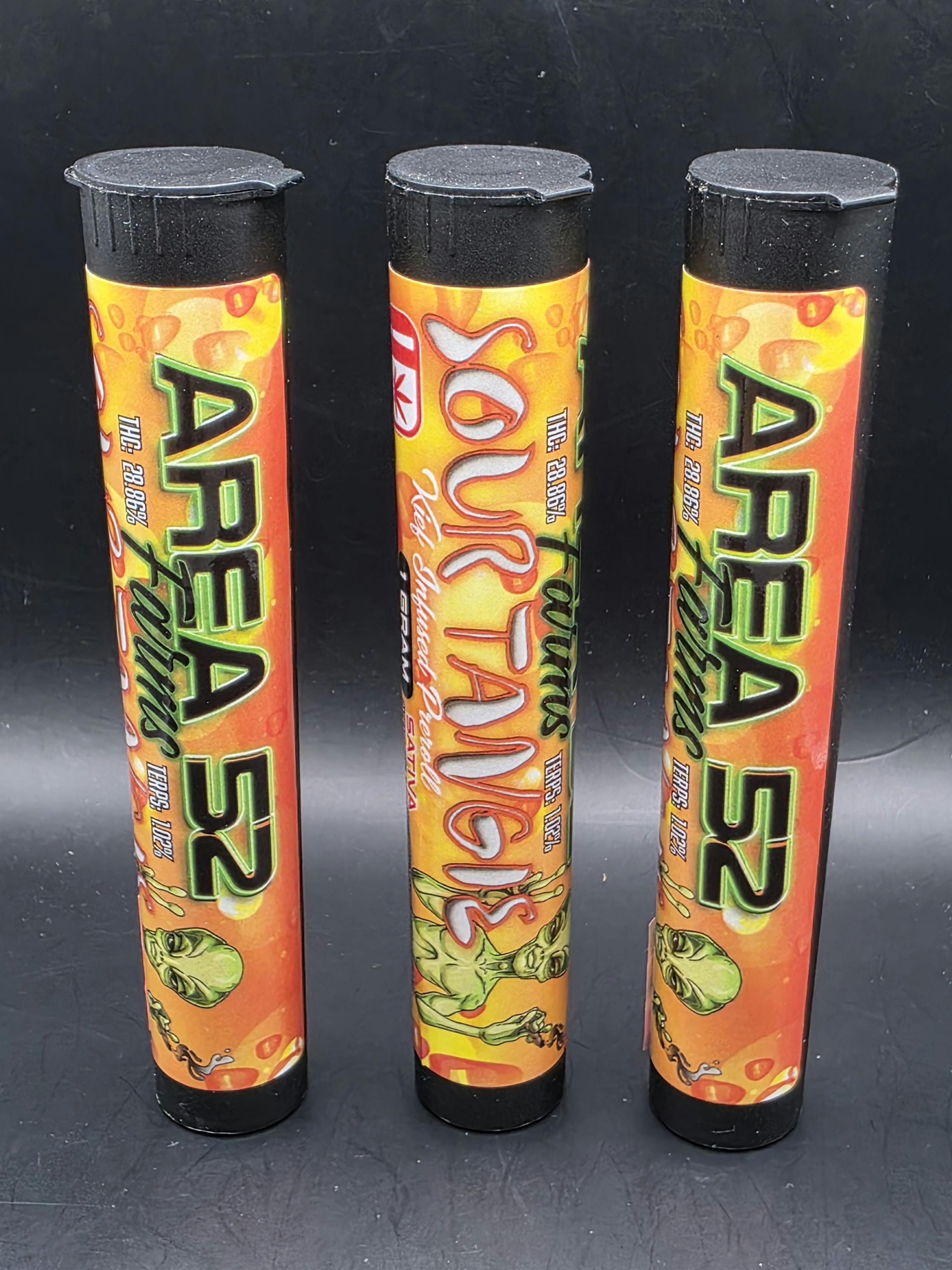Area 52 | Sour Tangie | THC: 24.3% TERPS: 1.22% | 1G Keif Inf. Preroll | 2 for $5 (Tax Included)