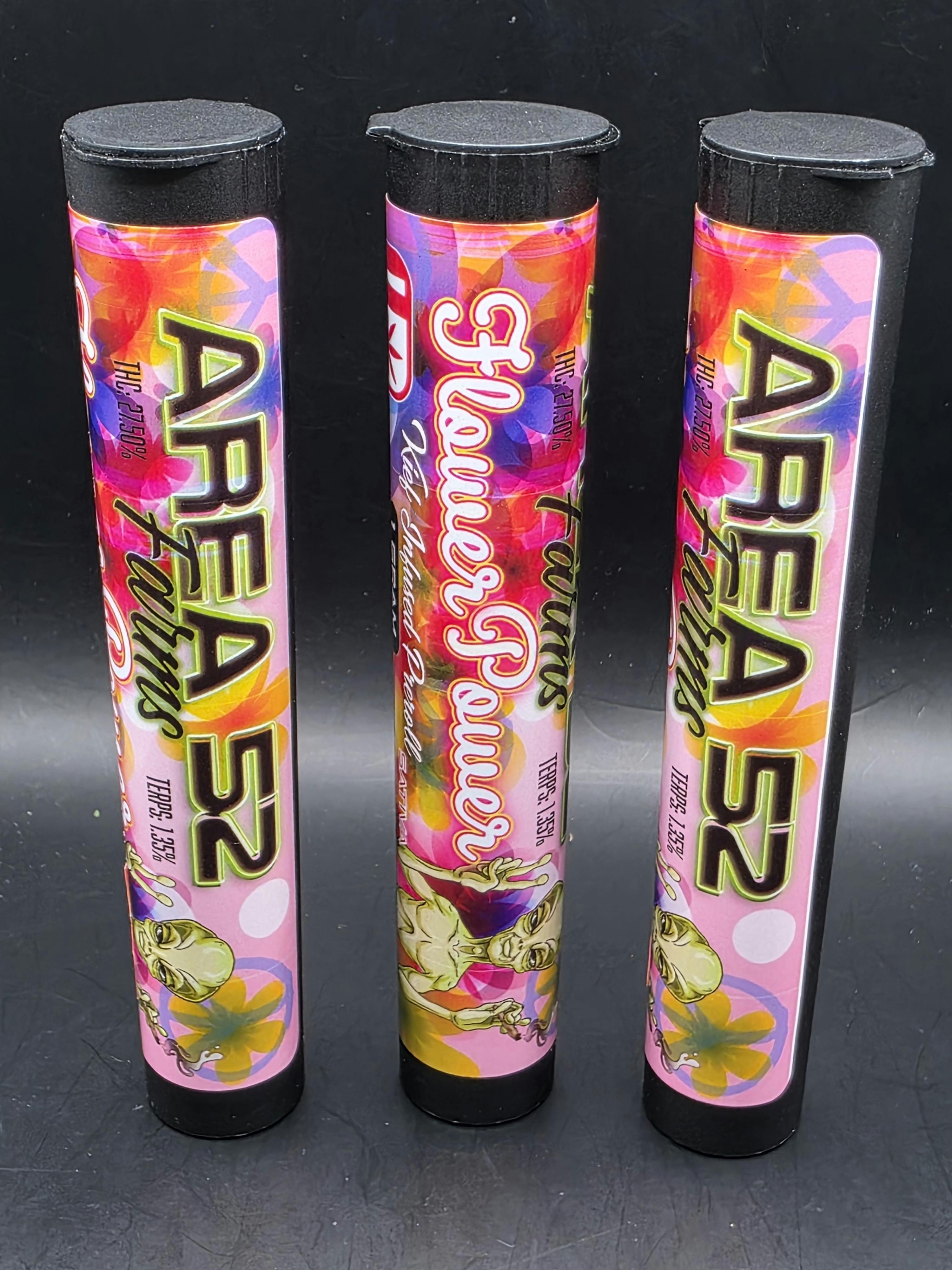 Area 52 | Flower Power | THC: 20% TERPS: 1.13% | 1G Keif Inf. Preroll | 2 for $5 (Tax Included)