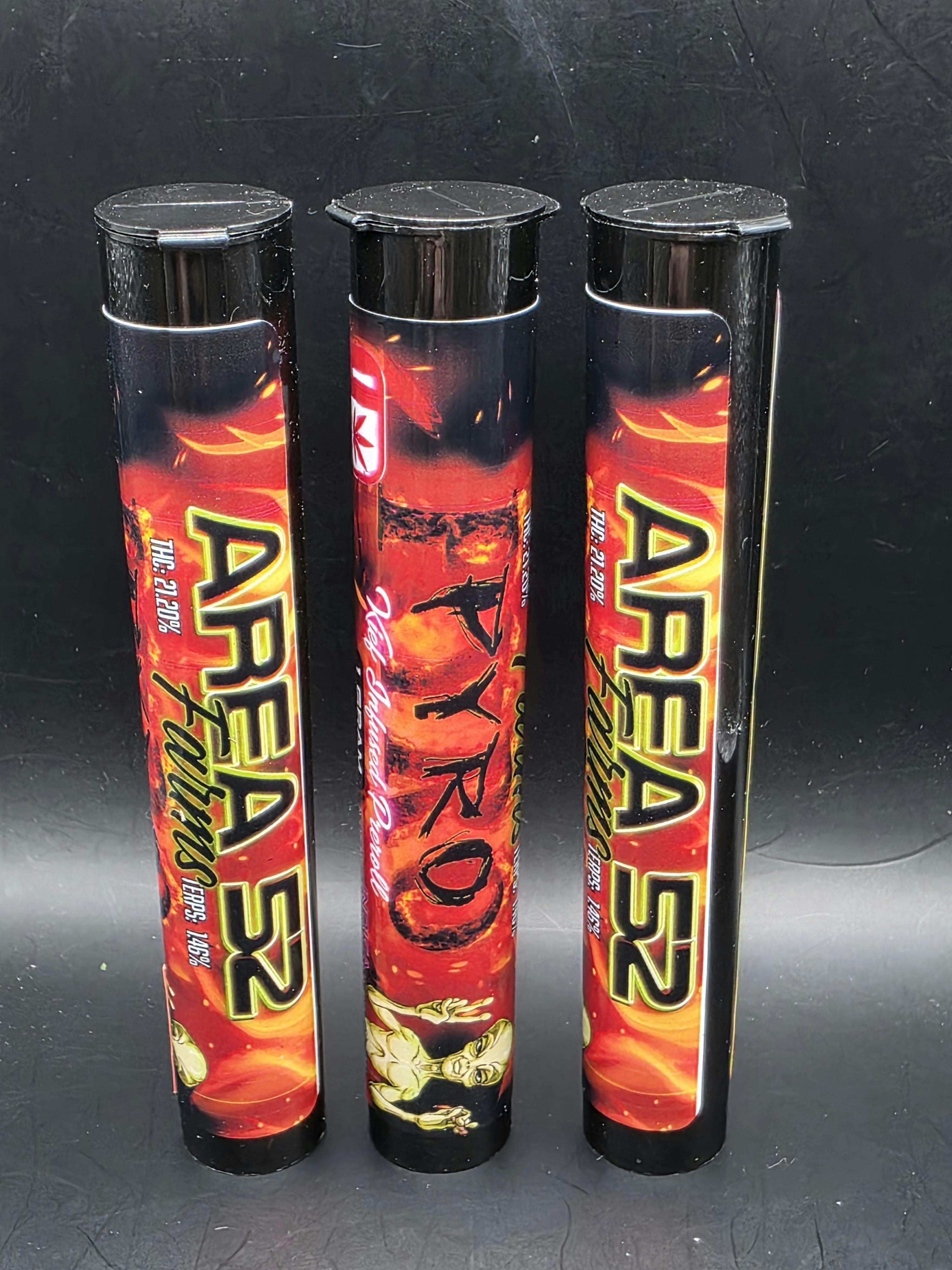 Area 52 | Pyro | THC: 25.65% TERPS: 1.09% | 1G Keif Inf. Preroll | 2 for $5 (Tax included)
