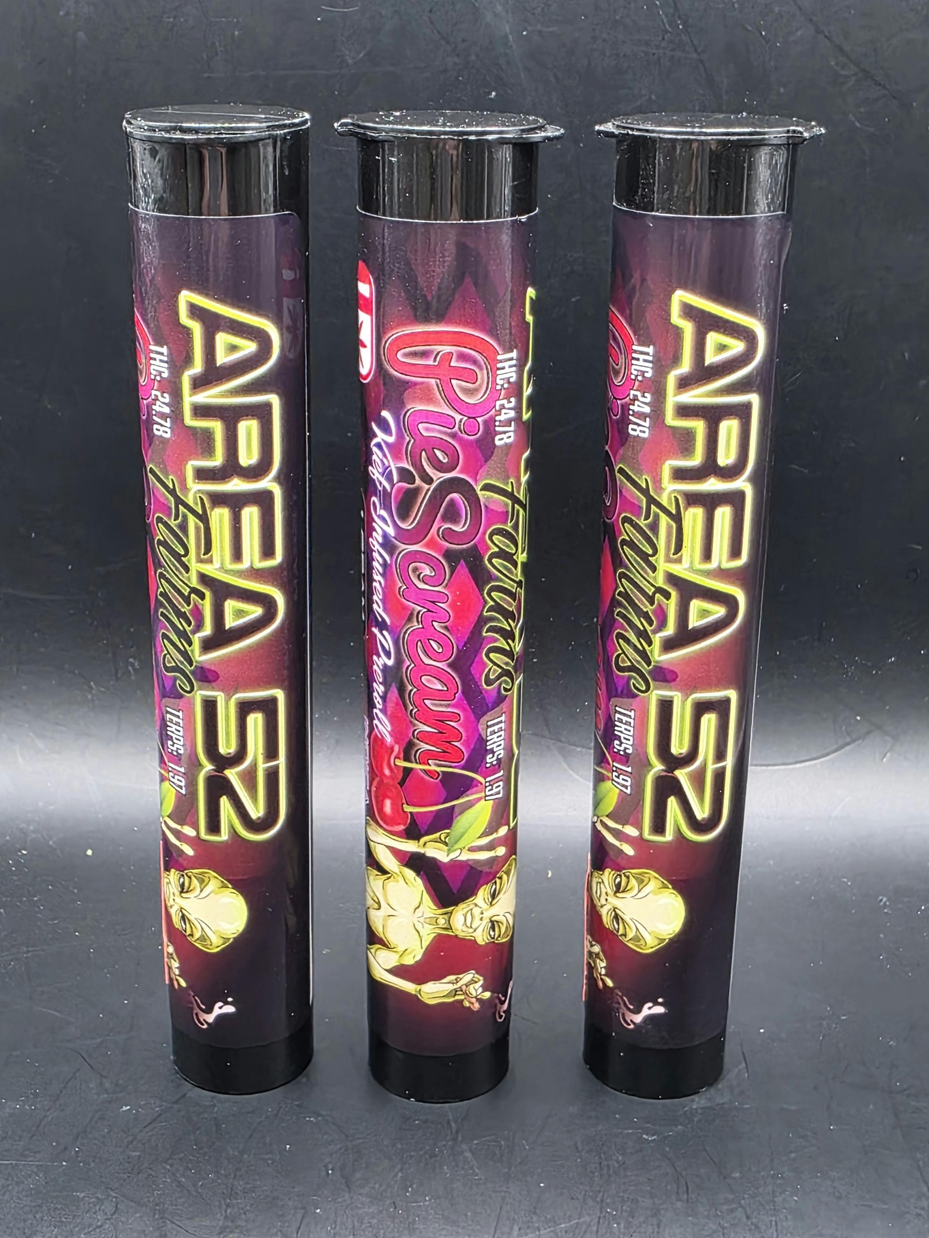 Area 52 | Pie Scream | THC: 25.1% TERPS: 1.4% | 1G Keif Inf. Preroll | 2 for $5 (Tax included)