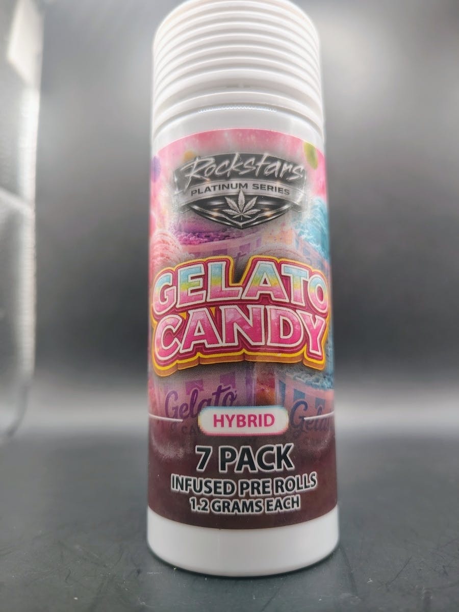 Rockstars | GELATO CANDY | THC: 31.94% TERPS: 3.23% | 7pk, 1.2G Infused Pre-roll (Tax Included)