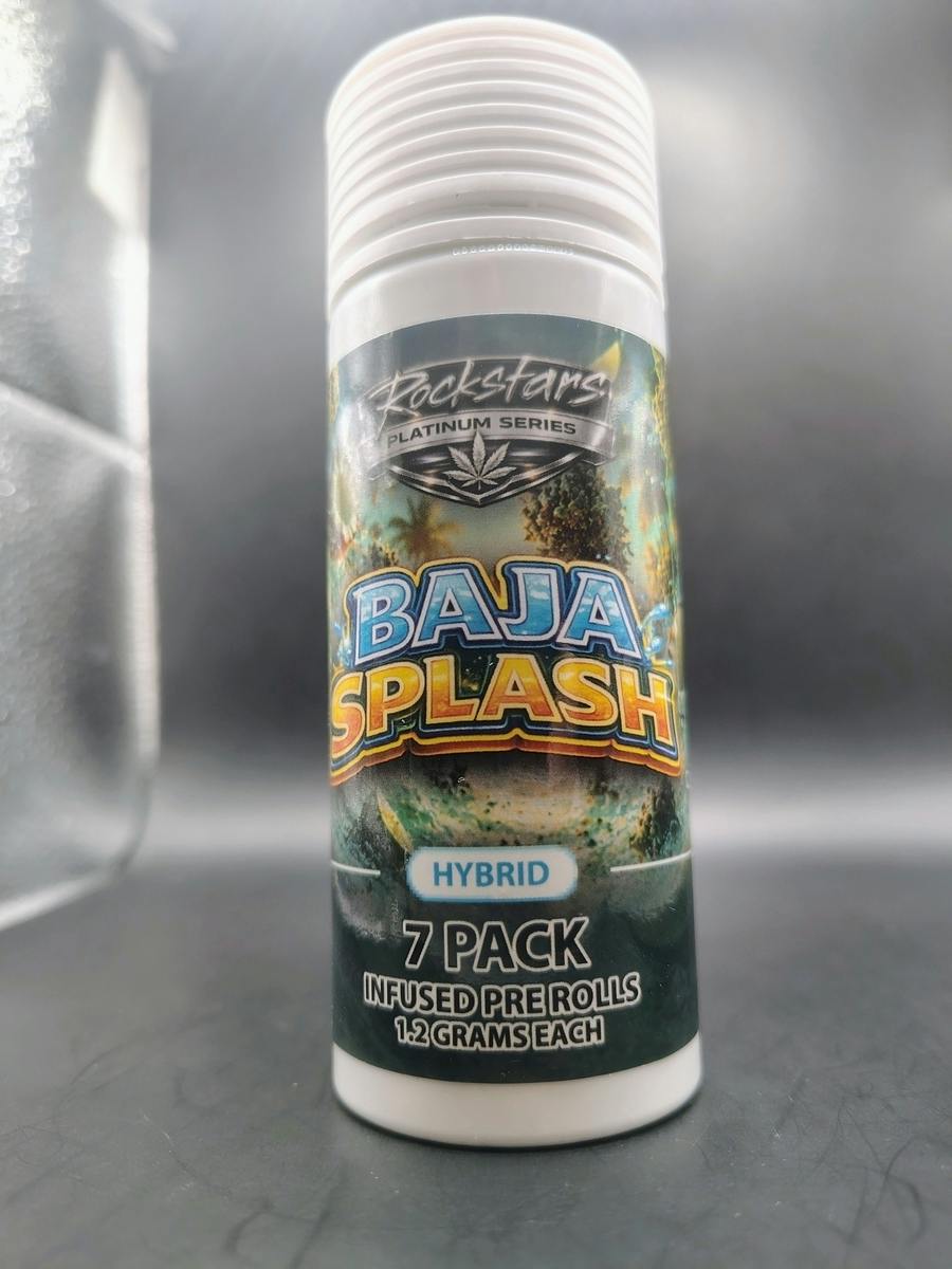 Rockstars | BAJA SPLASH | THC: 43.95% TERPS: 2.95% | 7pk, 1.2G Infused Pre-roll (Tax Included)