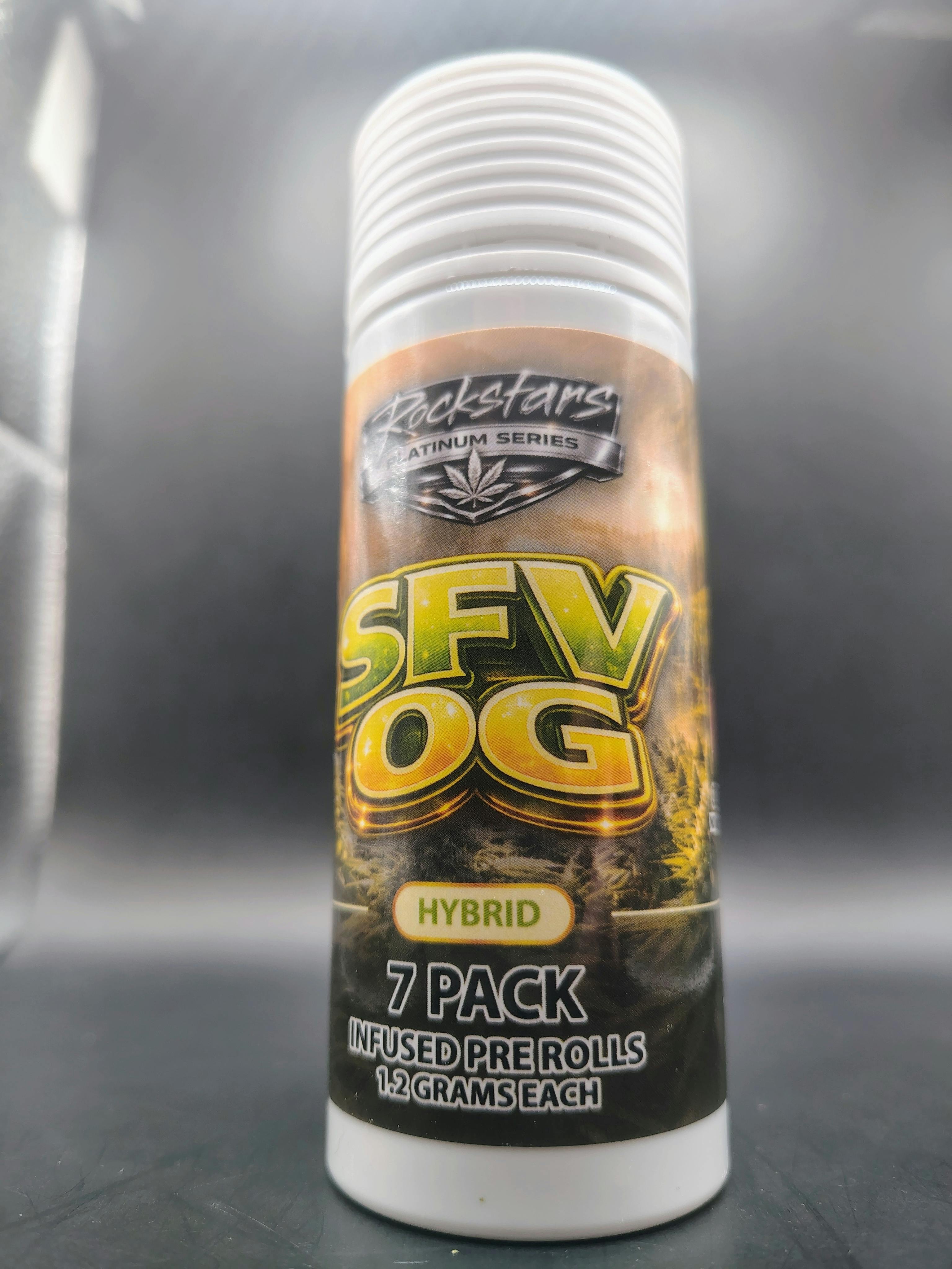 Rockstars | SFV OG | THC: 38.75% TERPS: 3.25% | 7pk, 1.2G Infused Pre-roll (Tax Included)