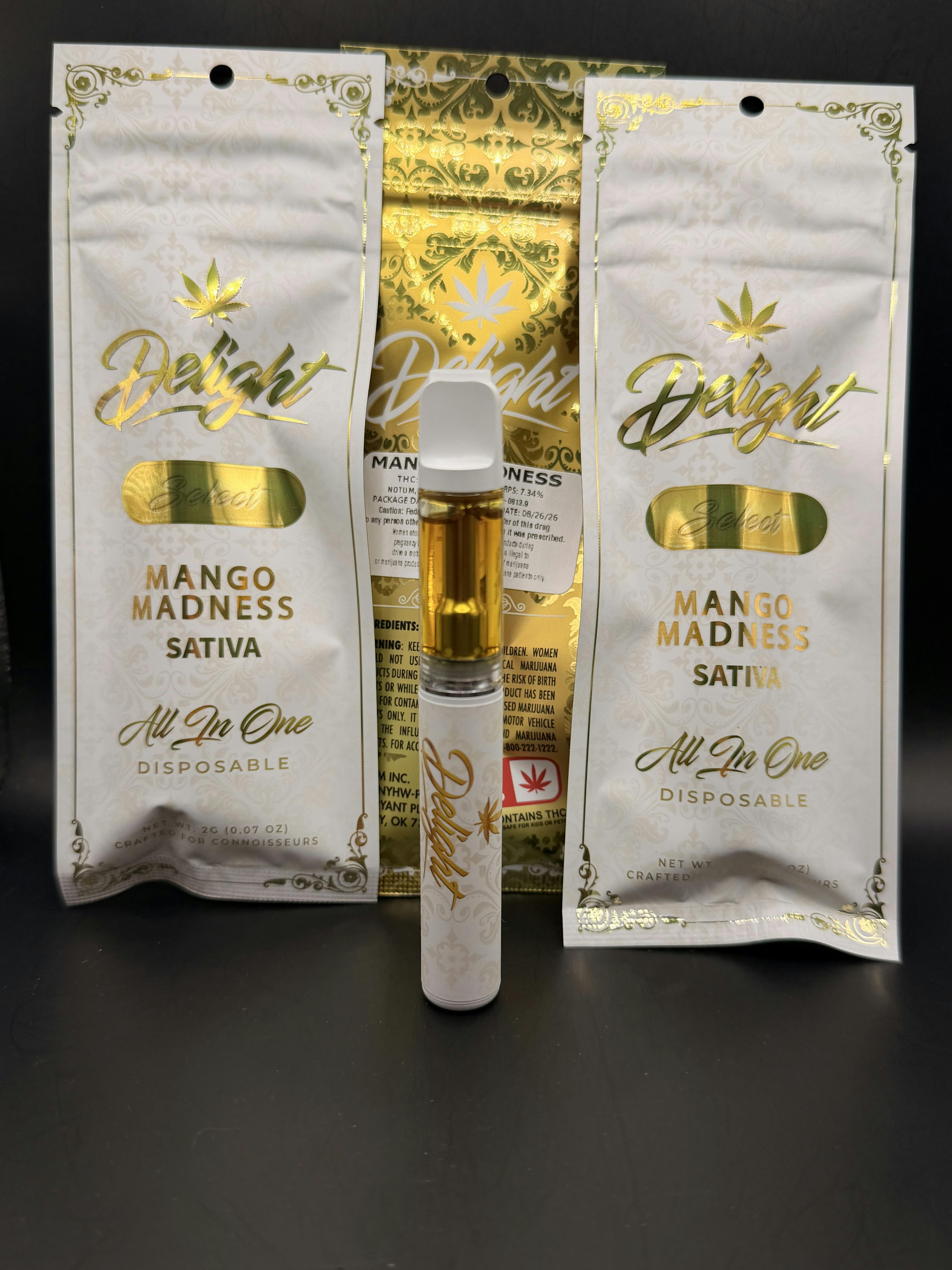 Delight | Mango Madness | THC: 83.3% TERPS:7.34% | 2g Dist. Dispo. (Tax Included)