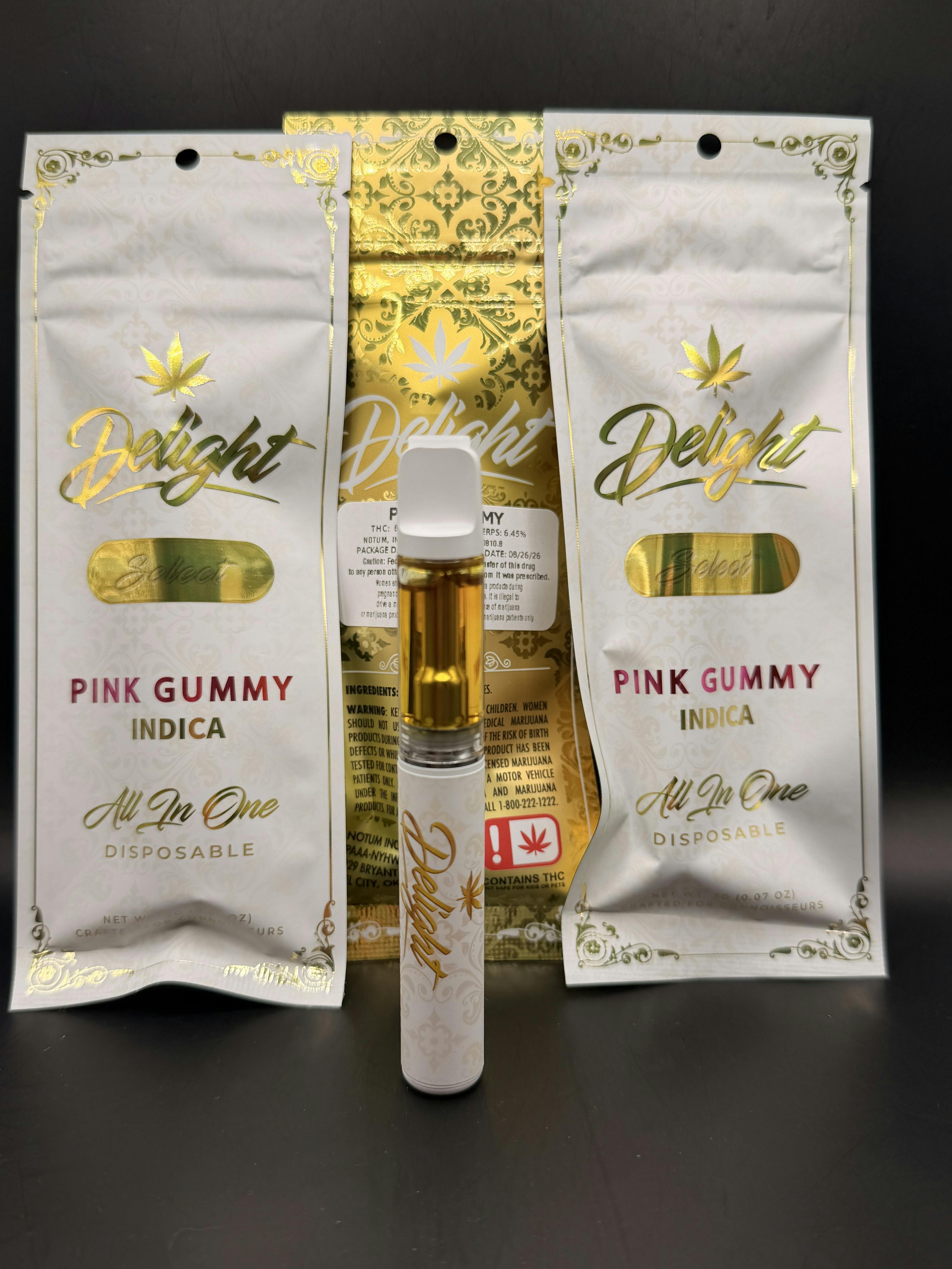 Delight | Pink Gummy | THC: 83.4% TERPS: 6.45% | 2g Dist. Dispo. (Tax Included)