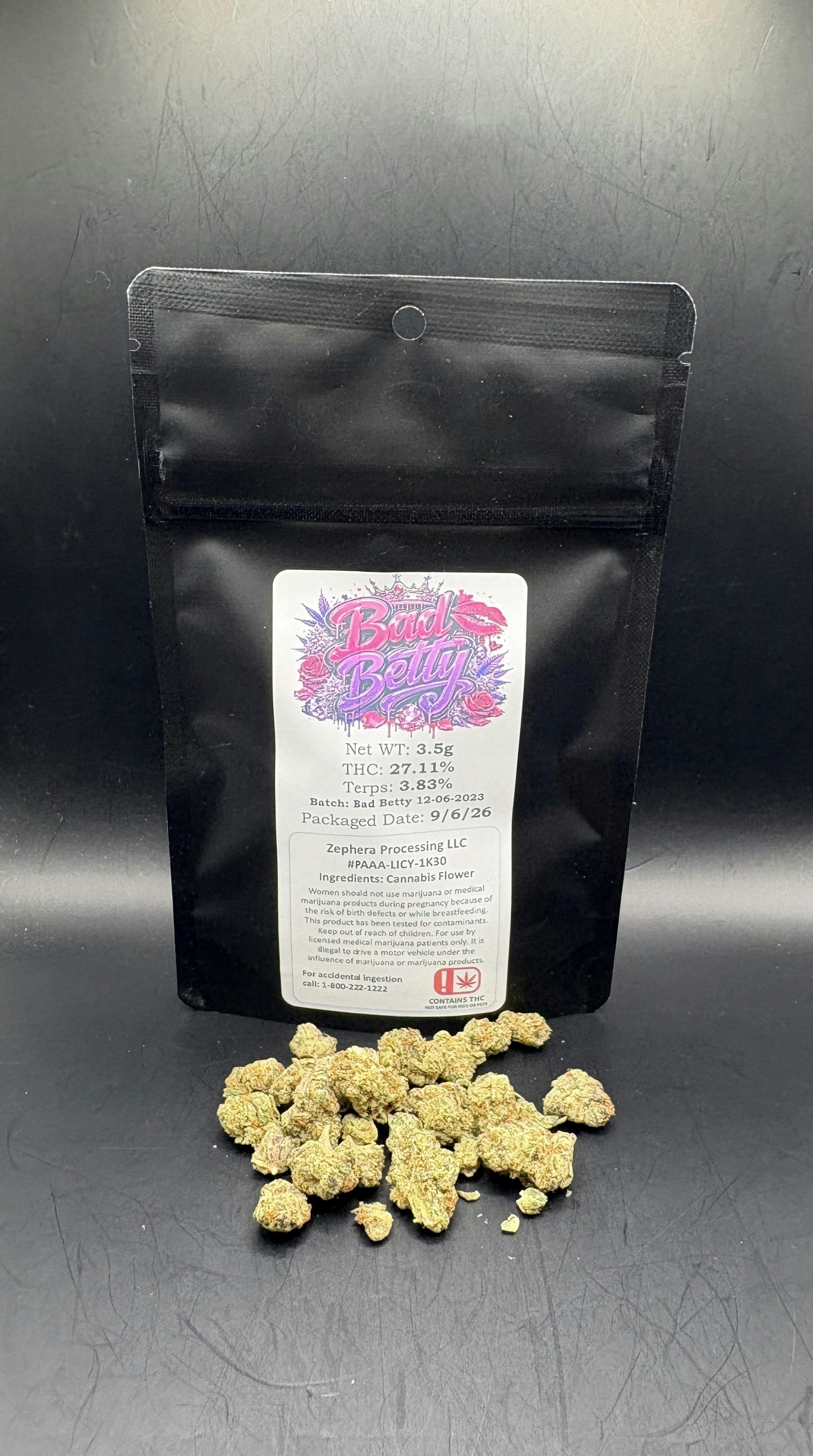 Zephera | Bad Betty (PRE-PK 3.5g) | THC: 26.49% TERPS: 3.23% (Tax Included)
