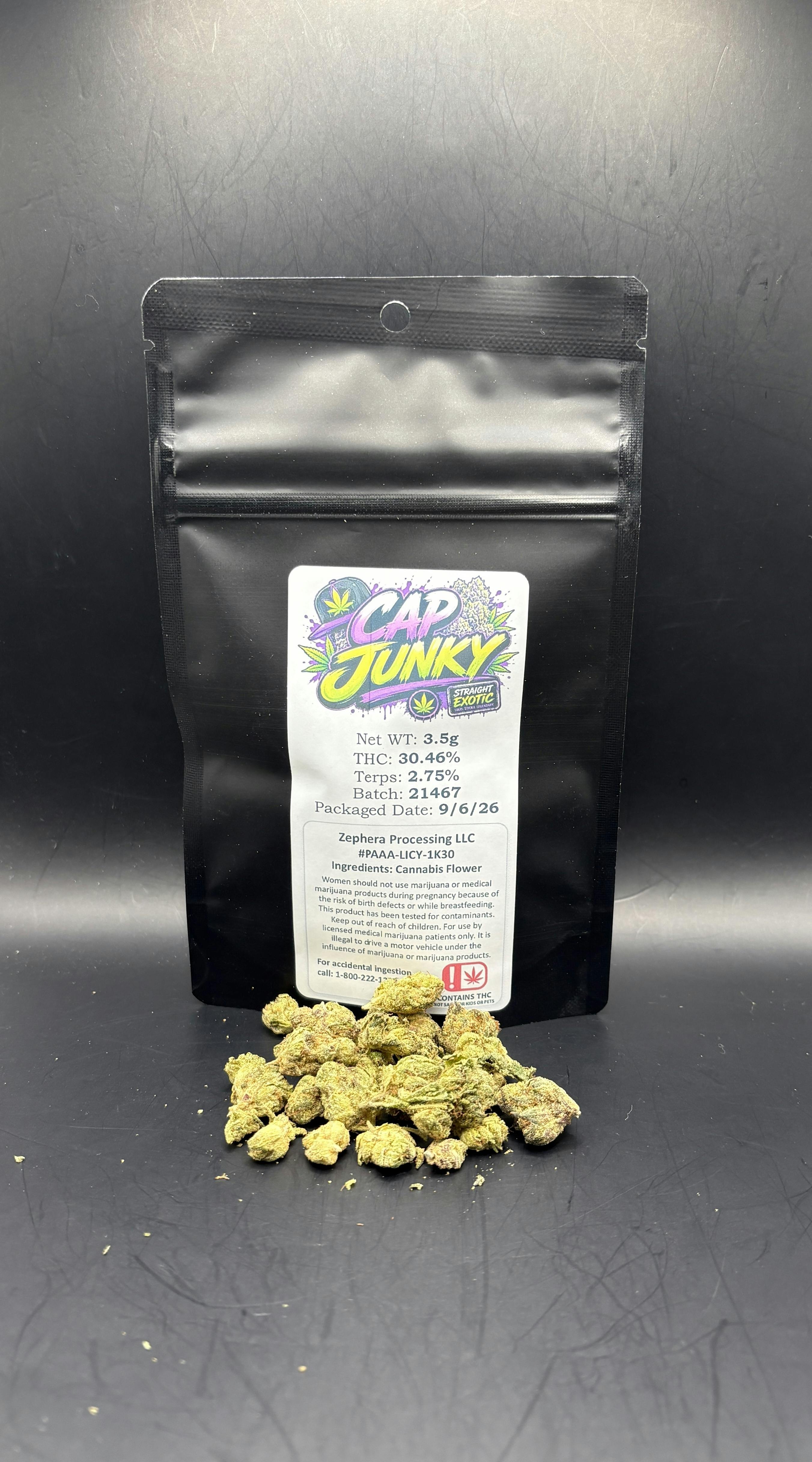 Zephera | Cap Junky (PRE-PK 3.5g) | THC: 30.46% TERPS: 2.75% (Tax Included)