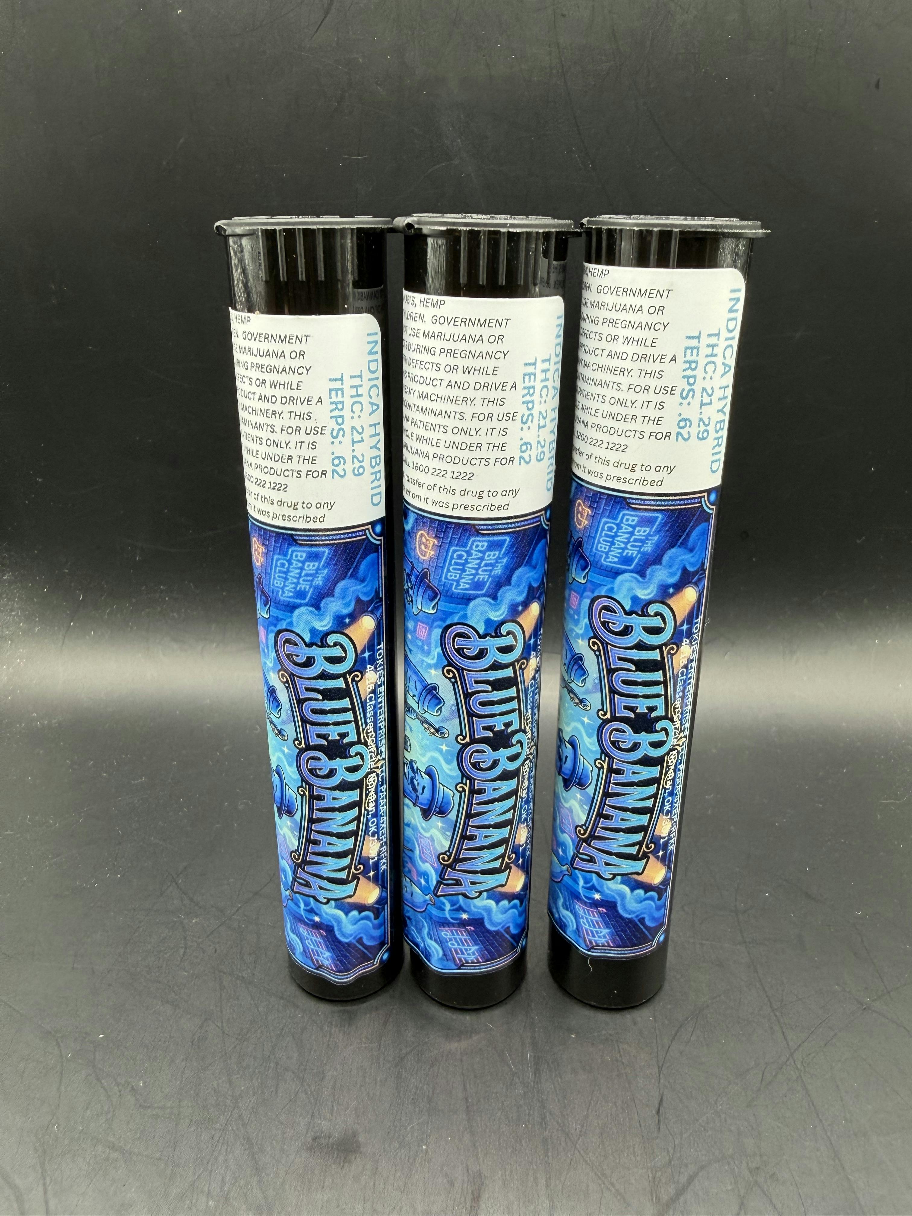 Tokies | Blue Banana | THC: 21.29% TERPS: .62% | 1g PreRoll | 2 for $5 (Taxes Included)