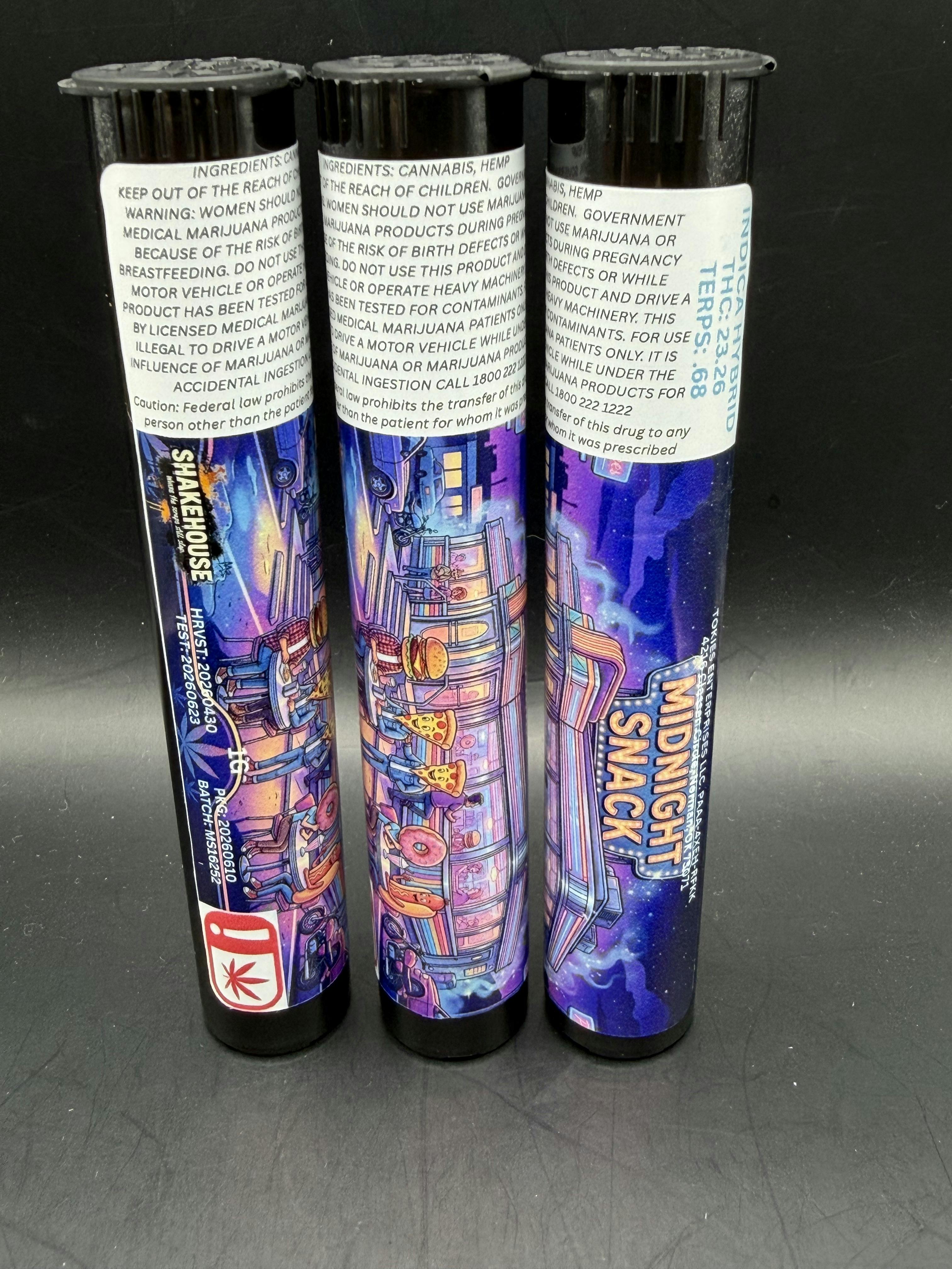 Tokies | Midnight Snack | THC: 23.26% TERPS: .68% | 1g PreRoll | 2 for $5 (Taxes Included)