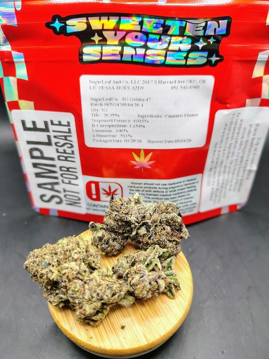 Sugar Leaf | GELATO 47 (3.5g PRE-PK) | THC: 26.95% TERPS: 4.01% (Tax Included)