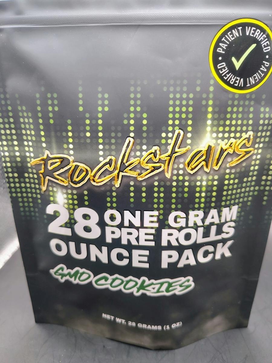 Rockstars | GMO COOKIES | THC: 22.2% TERPS: 1.14% | 28pk, 1g Flower Pre-roll (Tax Included)