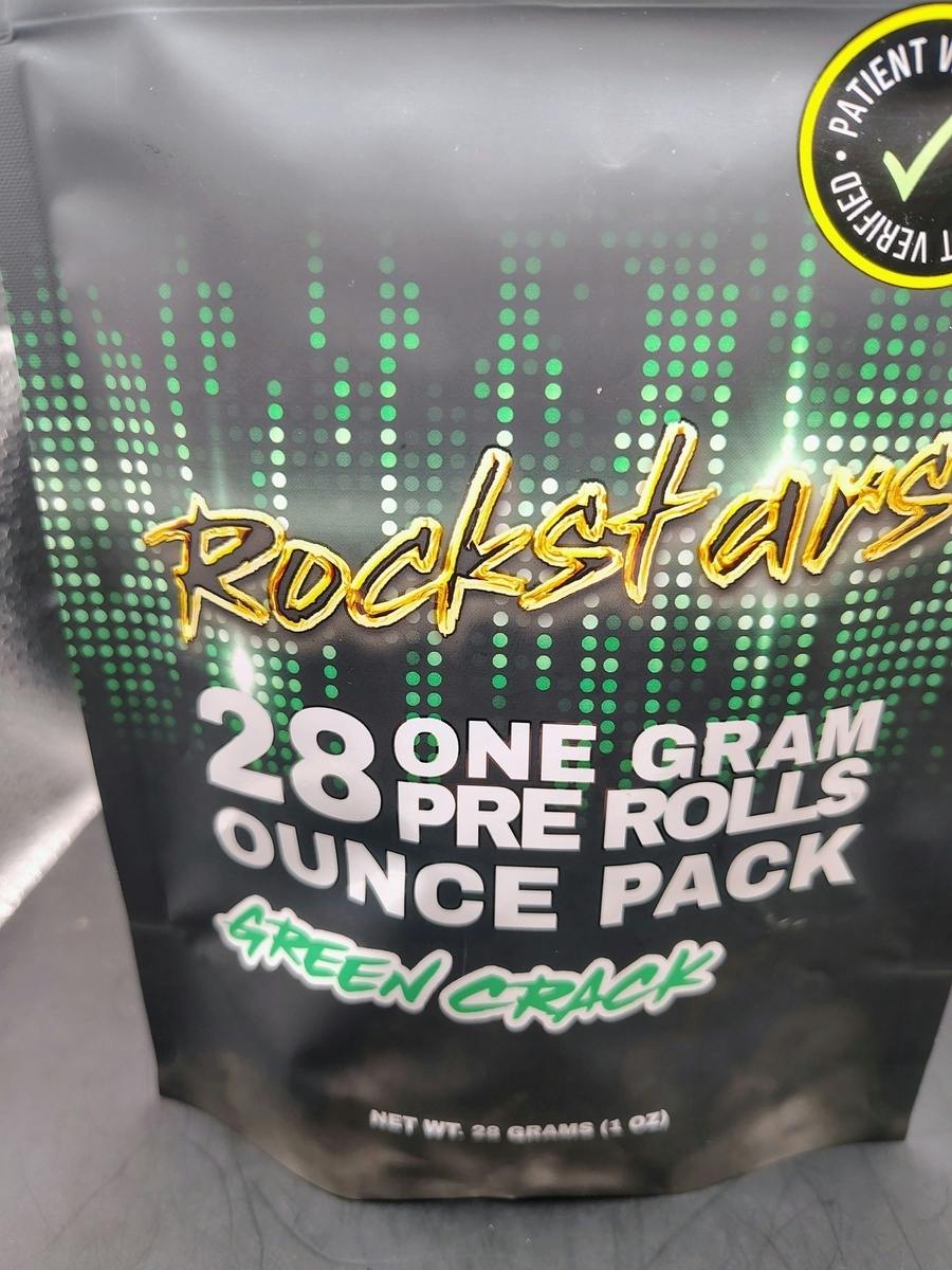 Rockstars | GREEN CRACK | THC: 21.7% TERPS: 1.10% | 28pk, 1g Flower Pre-roll (Tax Included)