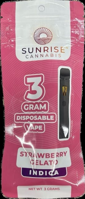 Sunrise Cannabis - Strawberry Gelato - 3g Disposable