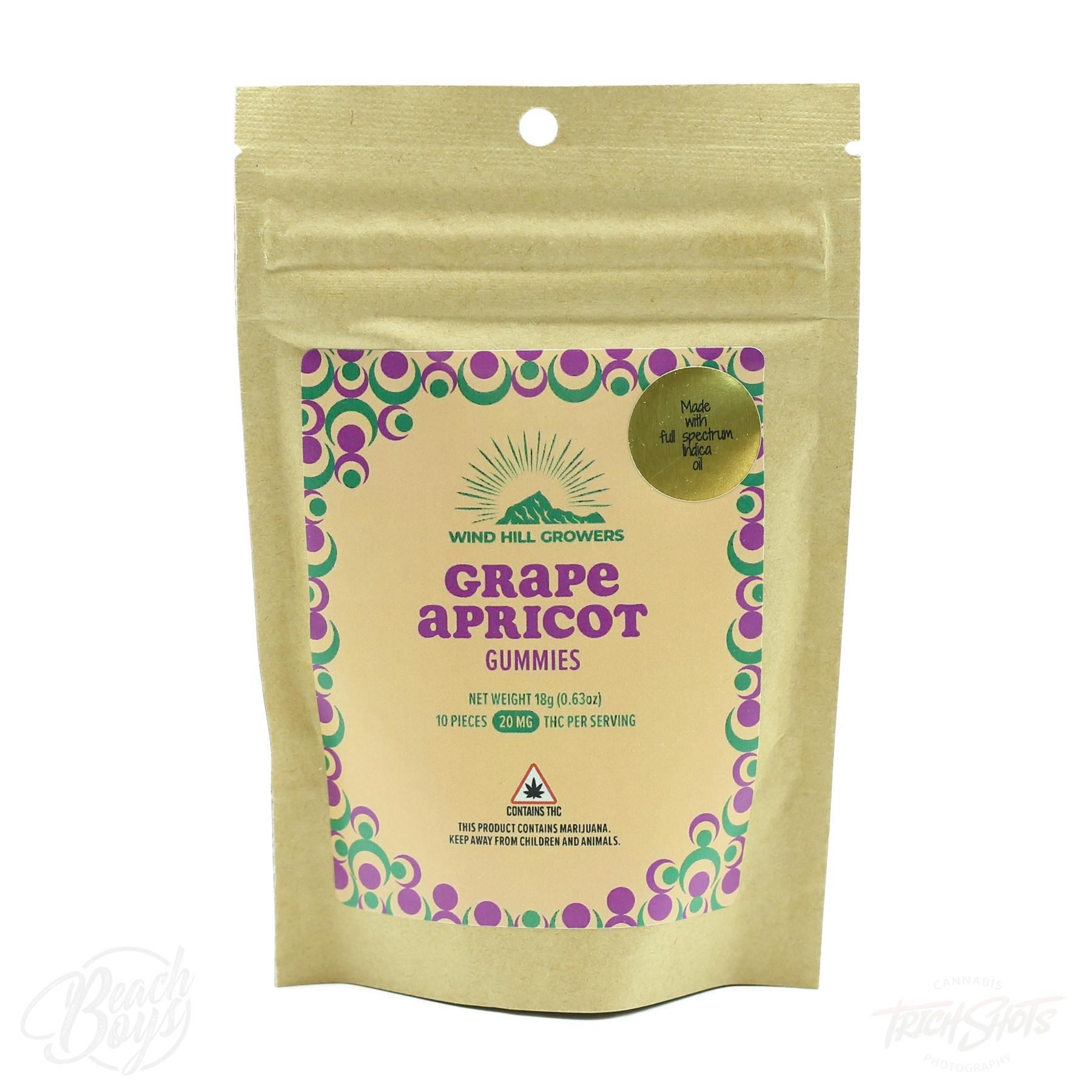 200mg Grape Apricot Indica Gummies (10-pack) - Wind Hill Growers