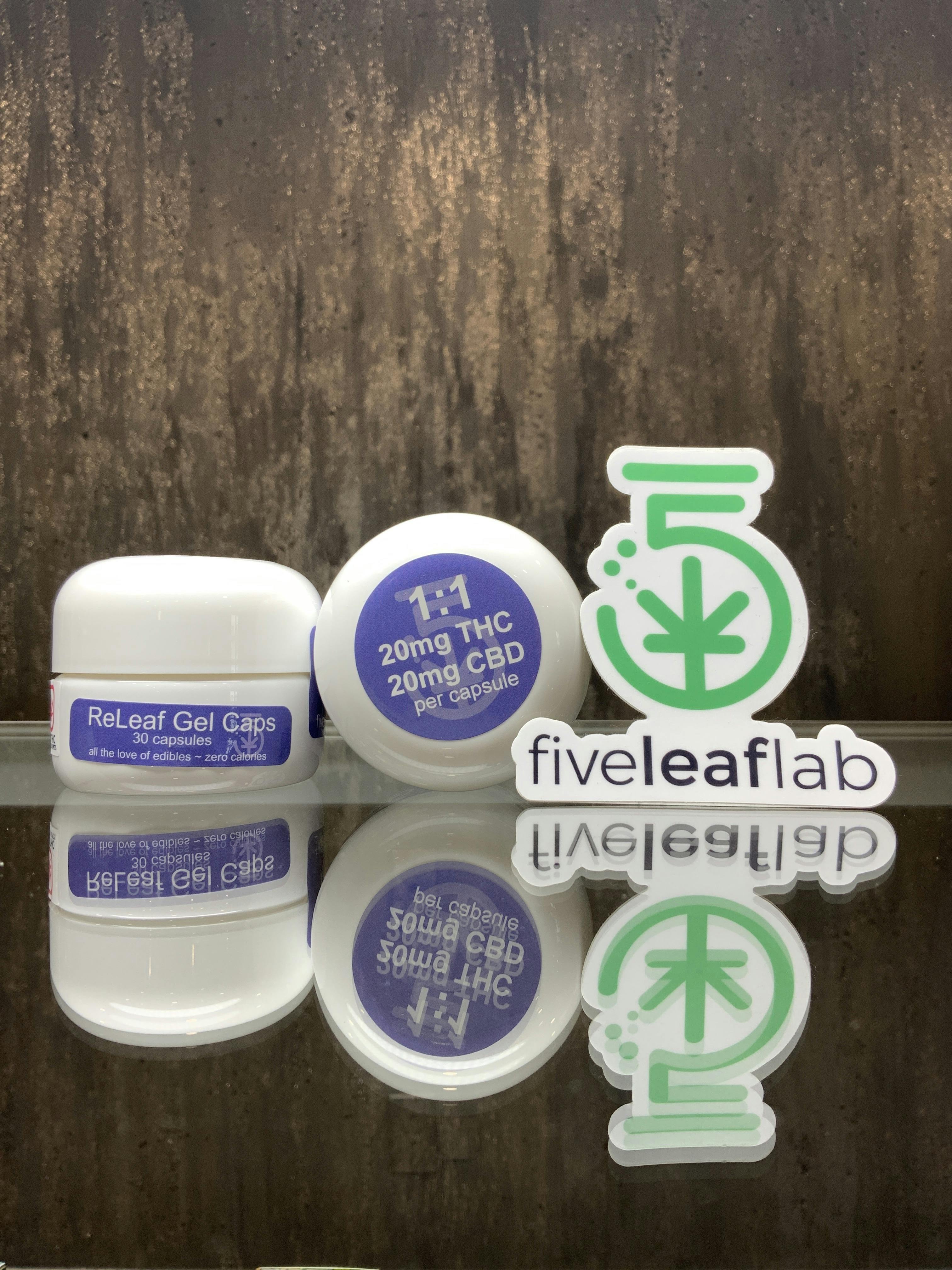 5 Leaf Lab Full Spectrum 20mg 1:1 Gel Capsules 30 pack
