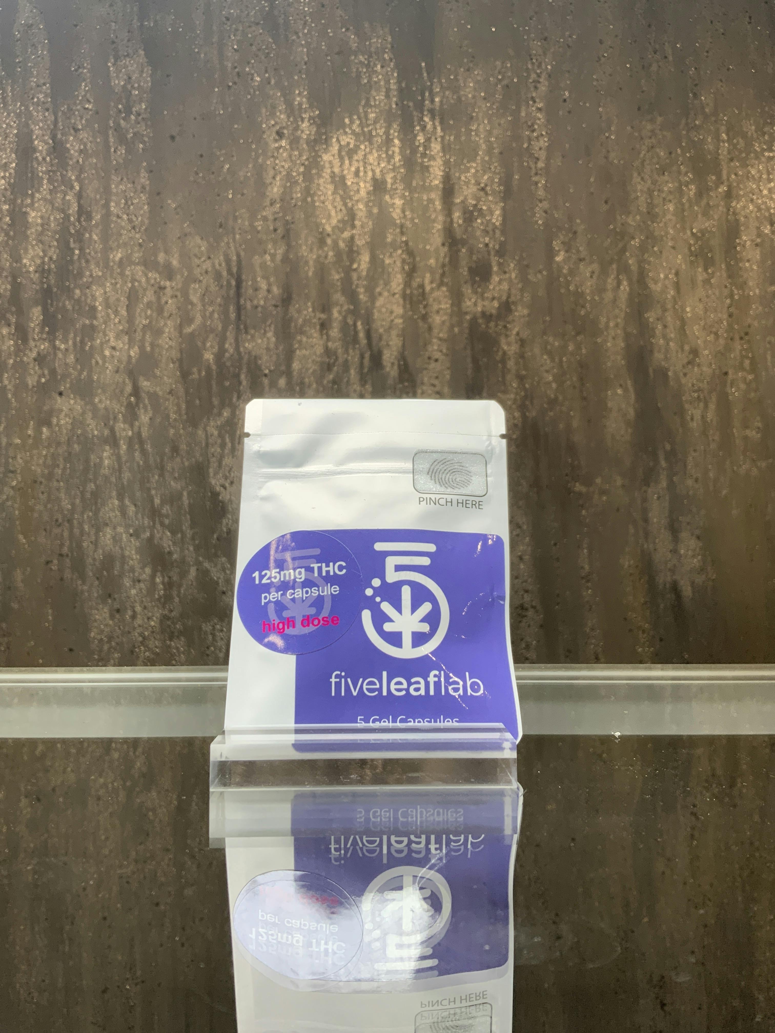5 Leaf Lab High Dose Gel Caps - 125MG - 5 pack