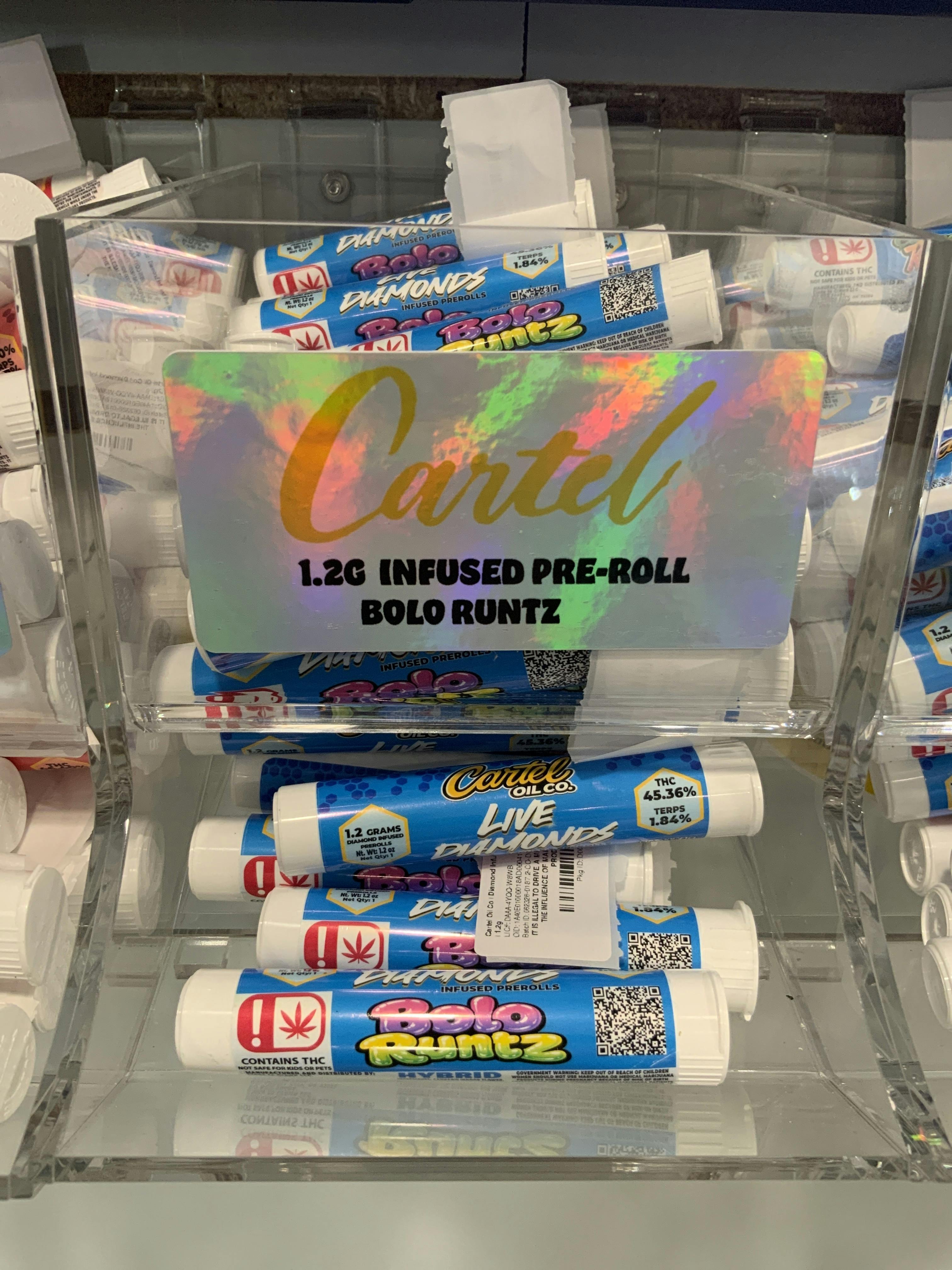 Cartel Oil Co | Bolo Runtz | Diamond Infused Joints | 1.2g each | 7pk