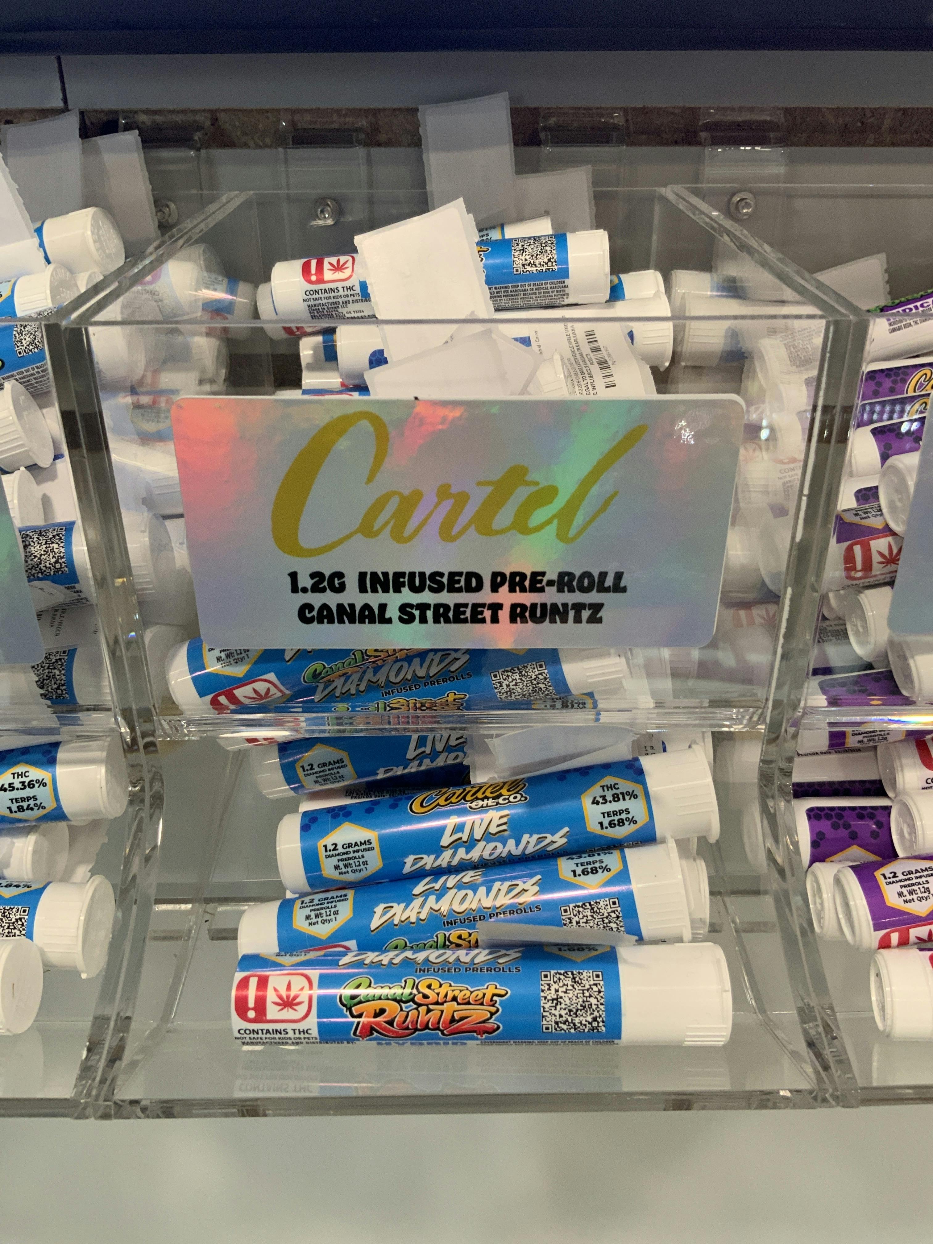 Canal Street Runtz 1.2g diamond infused preroll