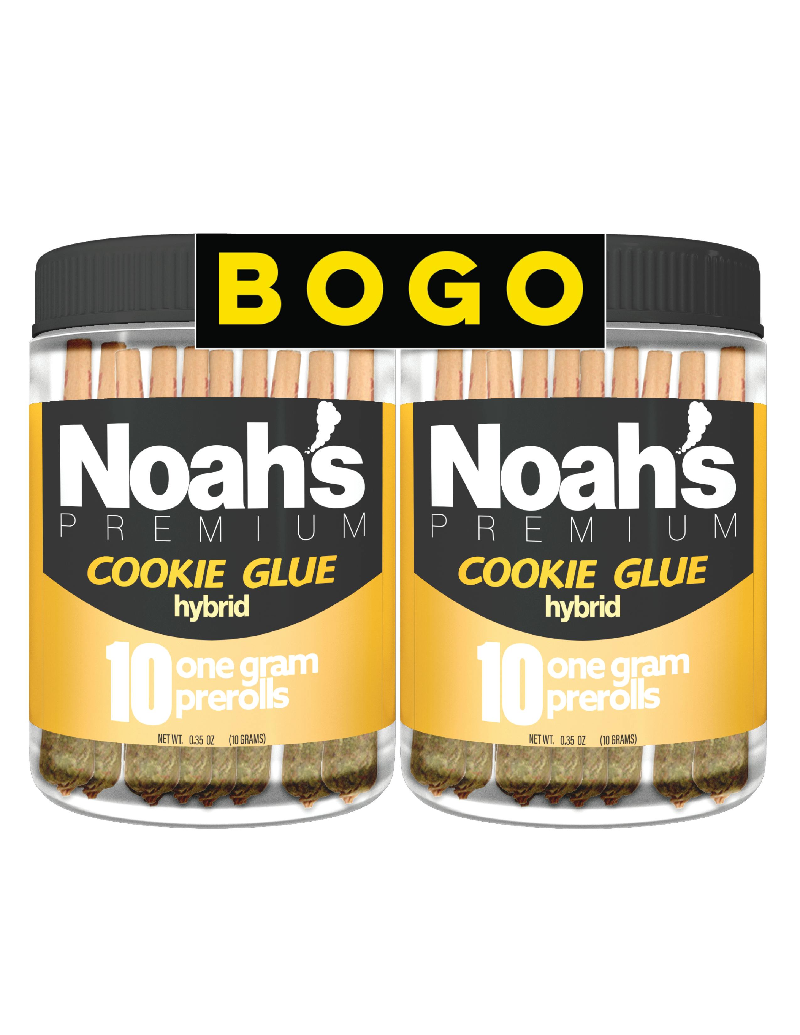 Noah's Premium Hybrid BOGO 10-pack COOKIE GLUE Indoor (20) 1-Gram Prerolls - 20 Grams Total