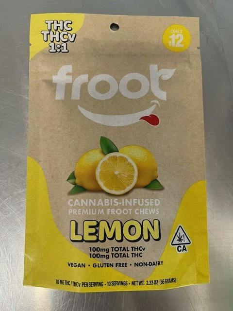 Froot Lemon 1:1 THCv:THC Gummies - 100mg THCv: 100mg THC
