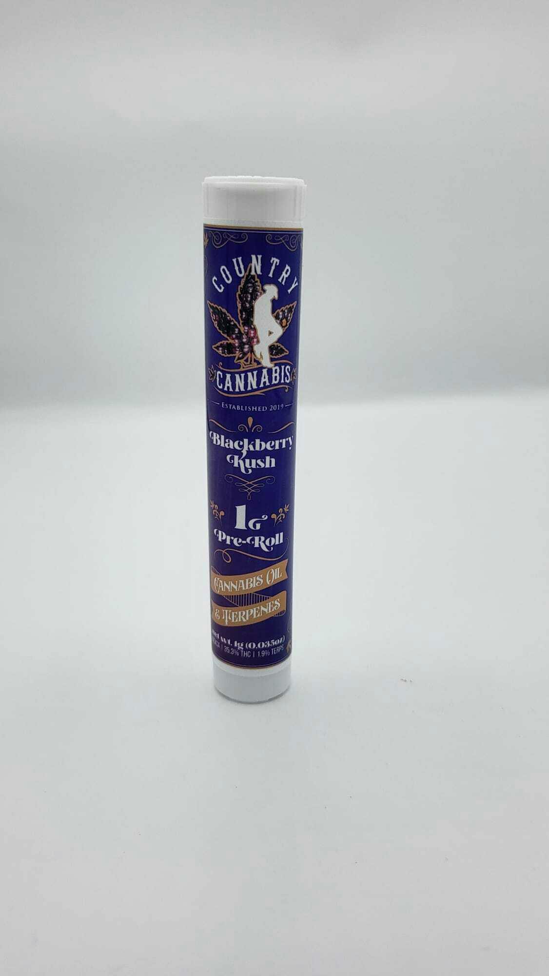 Blackberry Kush | Infused Pre-Roll | 1G by Country Cannabis