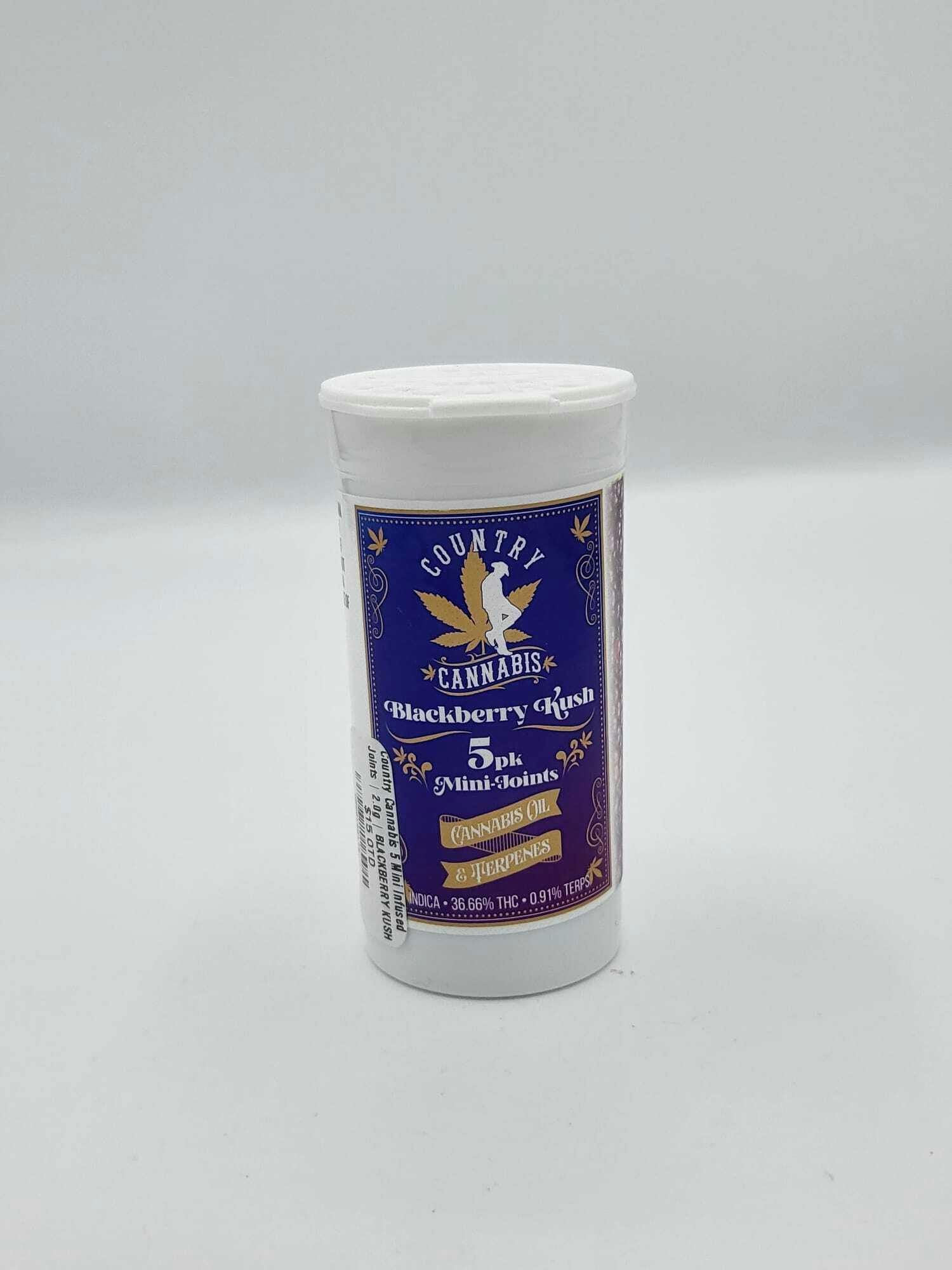 Blackberry Kush | Mini Infused Pre-Roll | 2G | 5pk by Country Cannabis