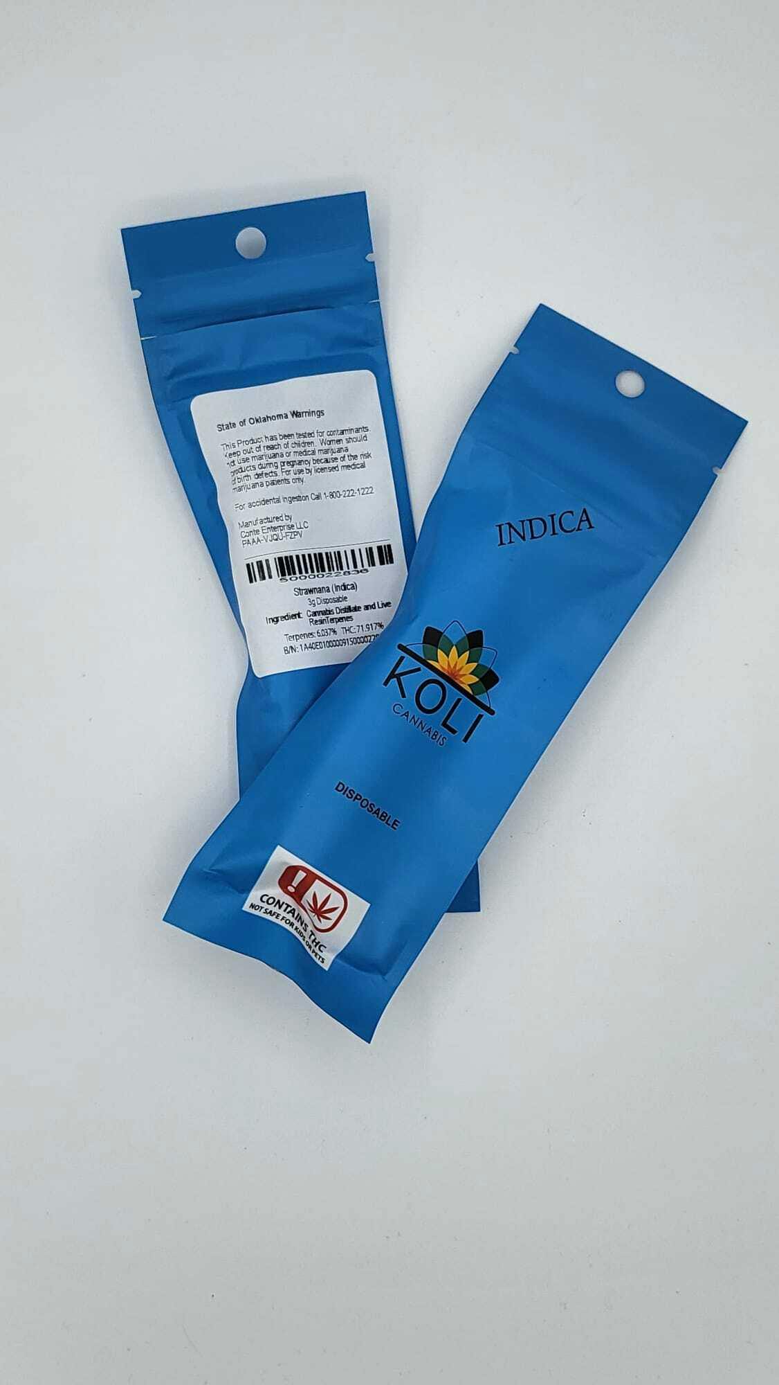 Koli Disposable Carts | 3 gram | Cartridge | Strawnana