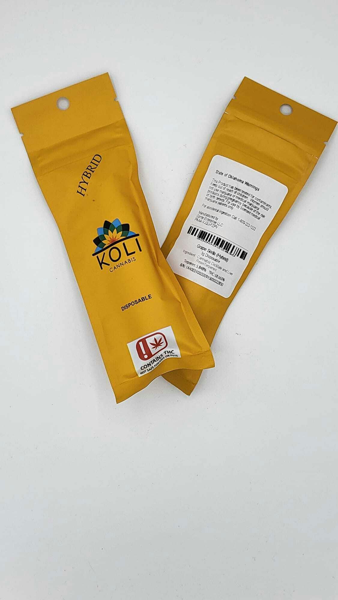 Koli Disposable Carts | 3 gram | Cartridge | Grape Soda