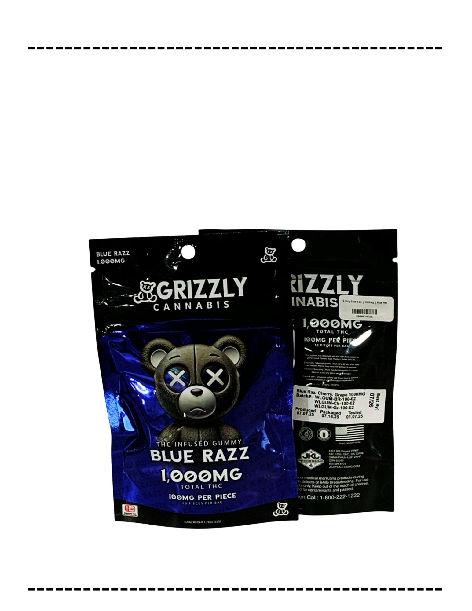 Grizzly Gummies | 1000mg | Blue Raz