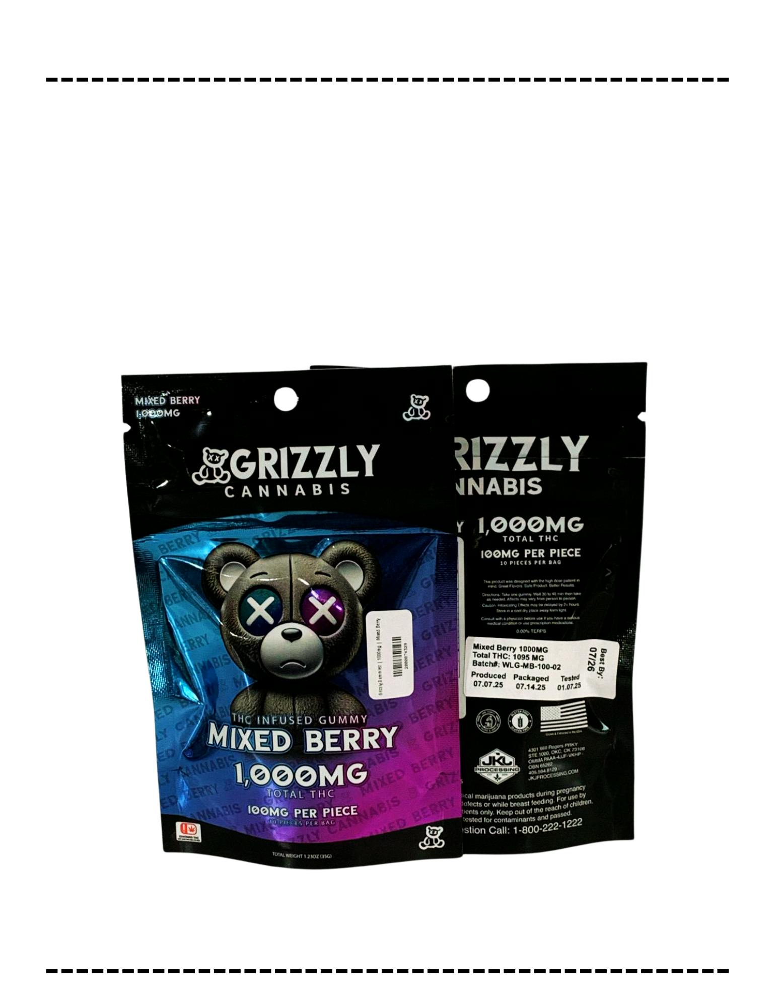 Grizzly Gummies Mixed Berry | Gummies | 1000mg/ea