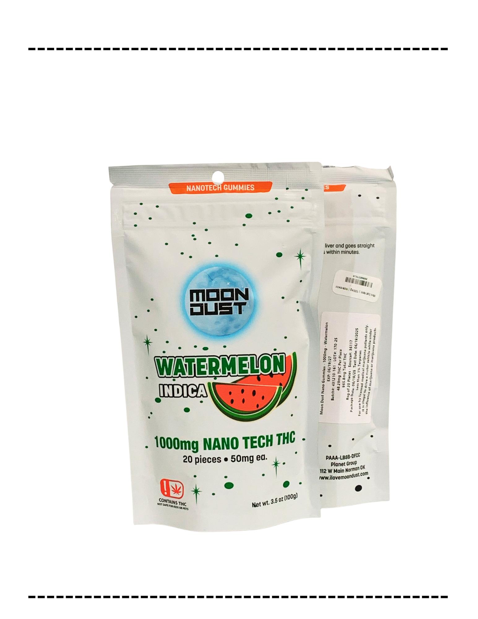 Moon Dust | Watermelon Nano Gummies | 1000mg | 20ct | 50mg/ea