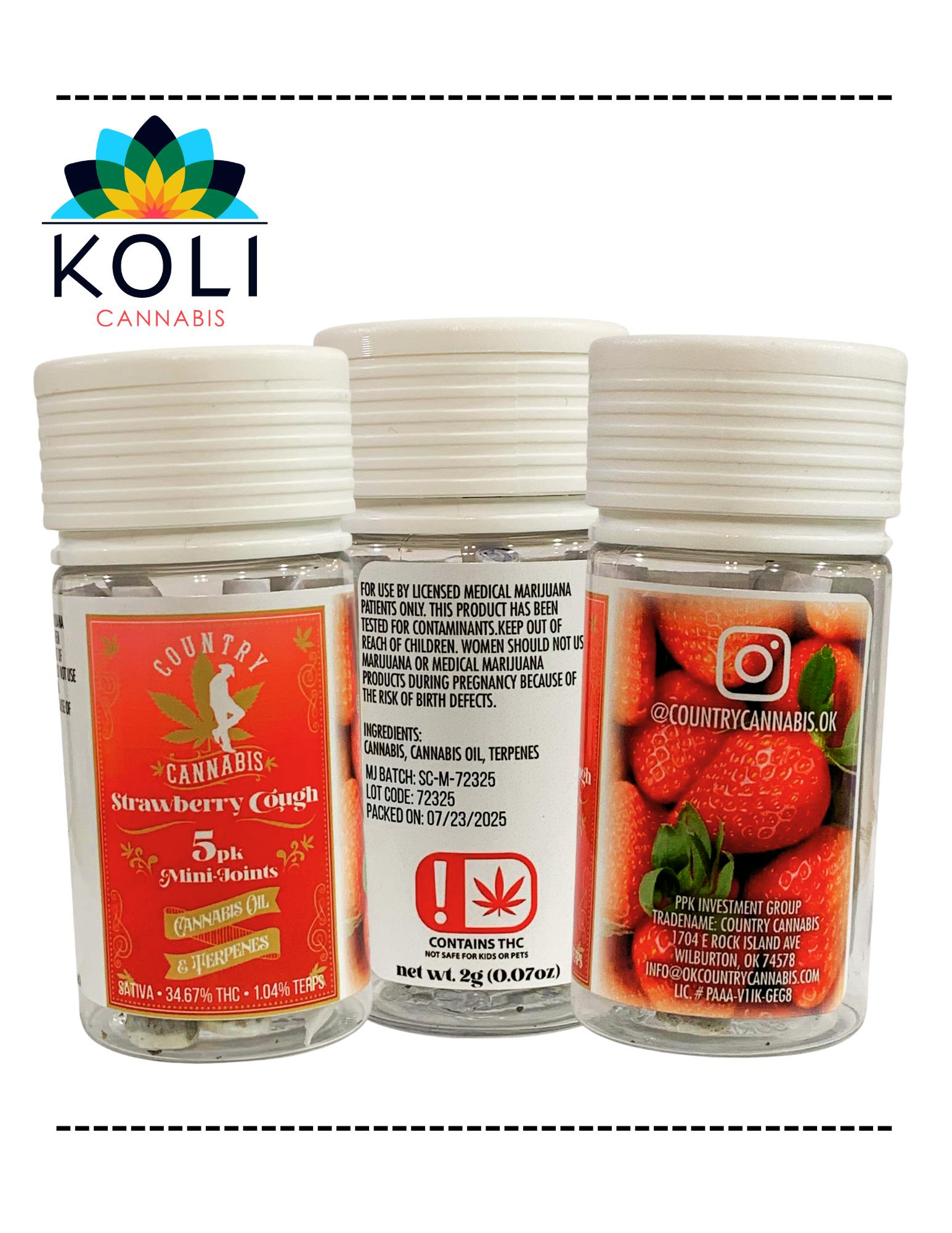 Strawberry Cough | Mini Infused Prerolls | 2G | 5pk