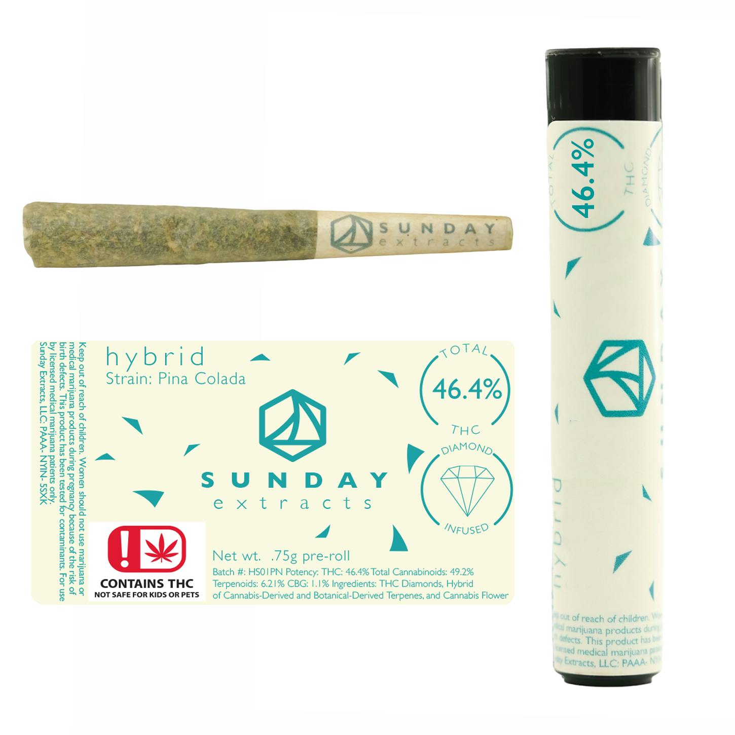 Sunday Extracts | Pina Colada | Infused Joint | .75g