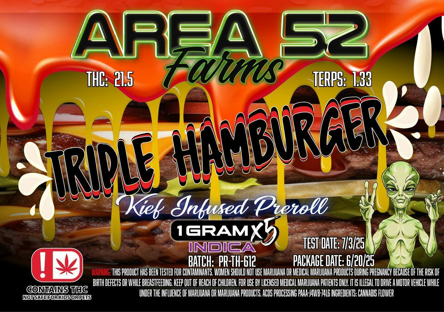 PRE-ROLL 5 PACK - TRIPPLE HAMBURGER