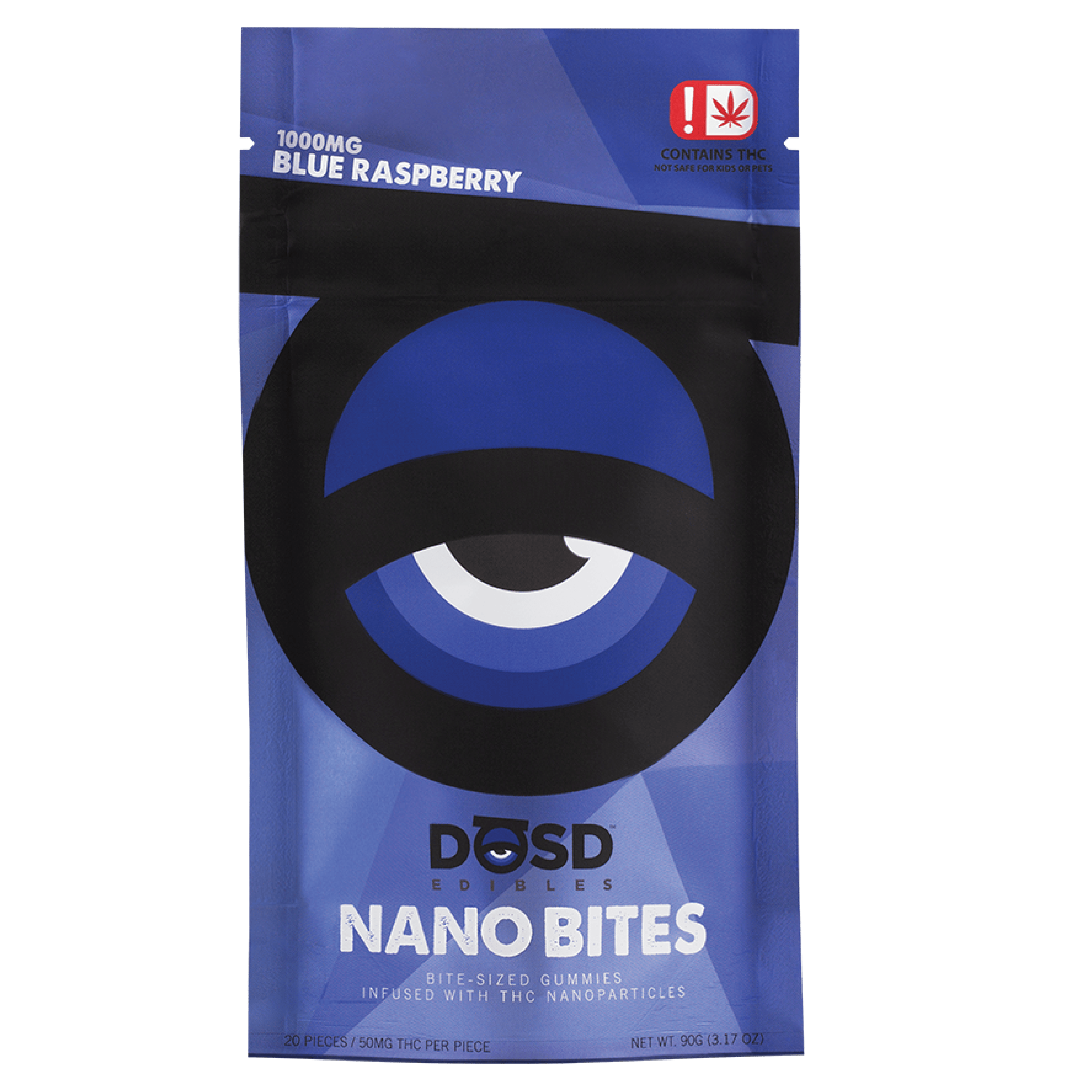 Nano Bites - Blue Raspberry 1000mg, Hybrid Enhanced