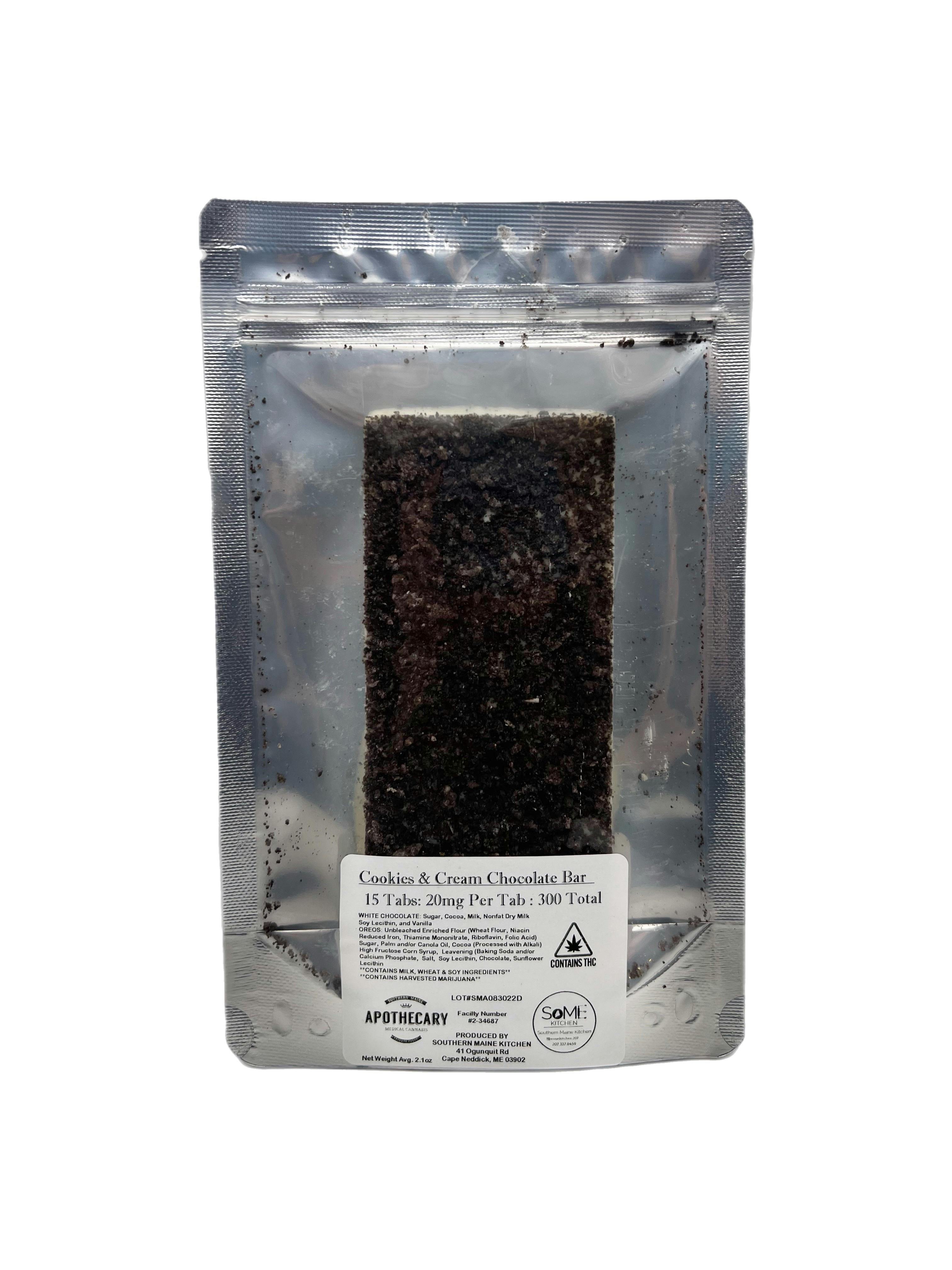 Cookies and Cream Chocolate Bar | Chocolates | 15pk | 20mg/ea