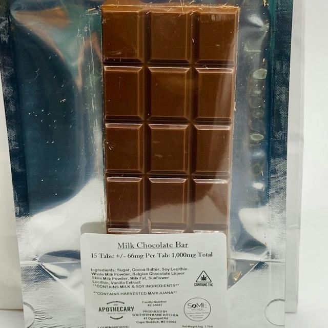 Milk Chocolate Bar 1000mg by Southern Maine Apothecary | Chocolates | 15pk