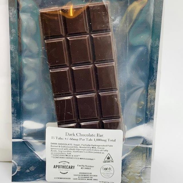 Dark Chocolate Bar 1000mg by Southern Maine Apothecary | Chocolates | 15pk