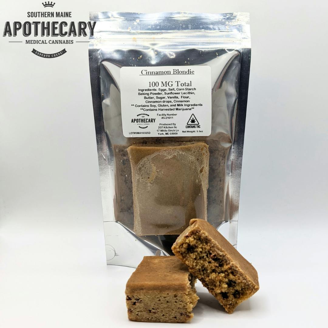 Cinnamon Blondie | Baked Goods | 100mg/ea at Southern Maine Apothecary: Kittery Medical Cannabis