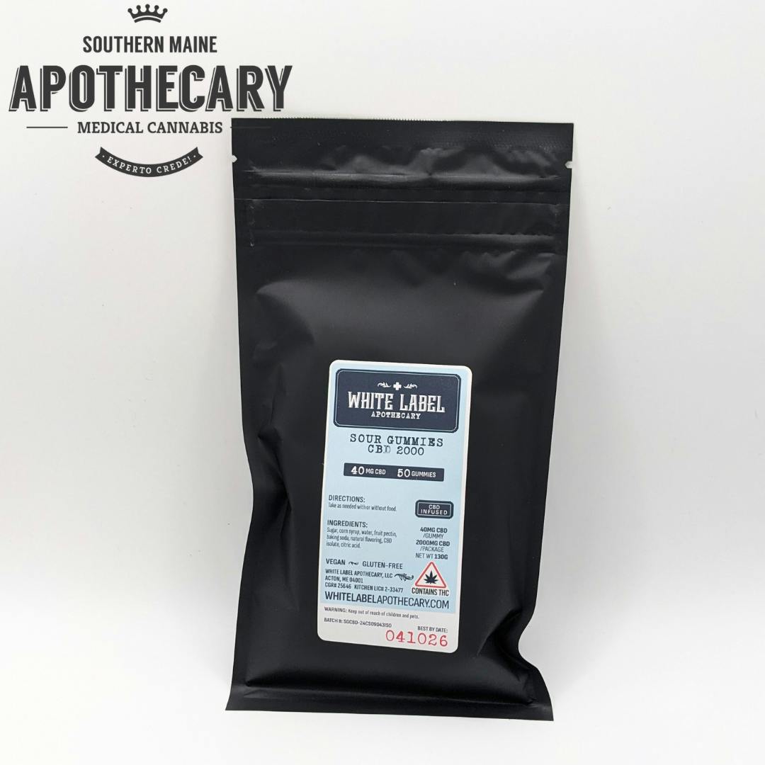 Sour Gummies CBD 2000 by White Label Apothecary