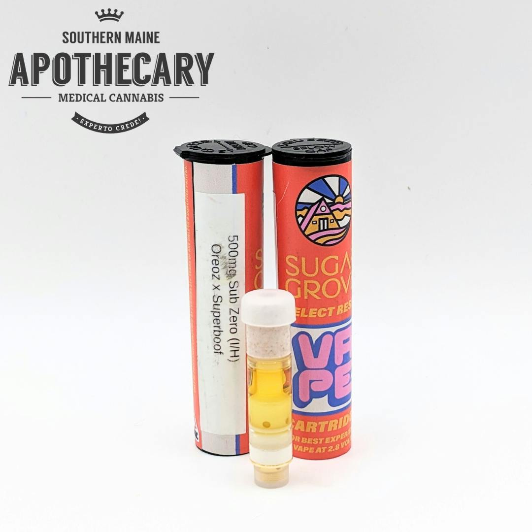 Sub Zero Cured Resin Cartridge .5g by Sugar Grove at Southern Maine Apothecary: Kittery Medical Cannabis